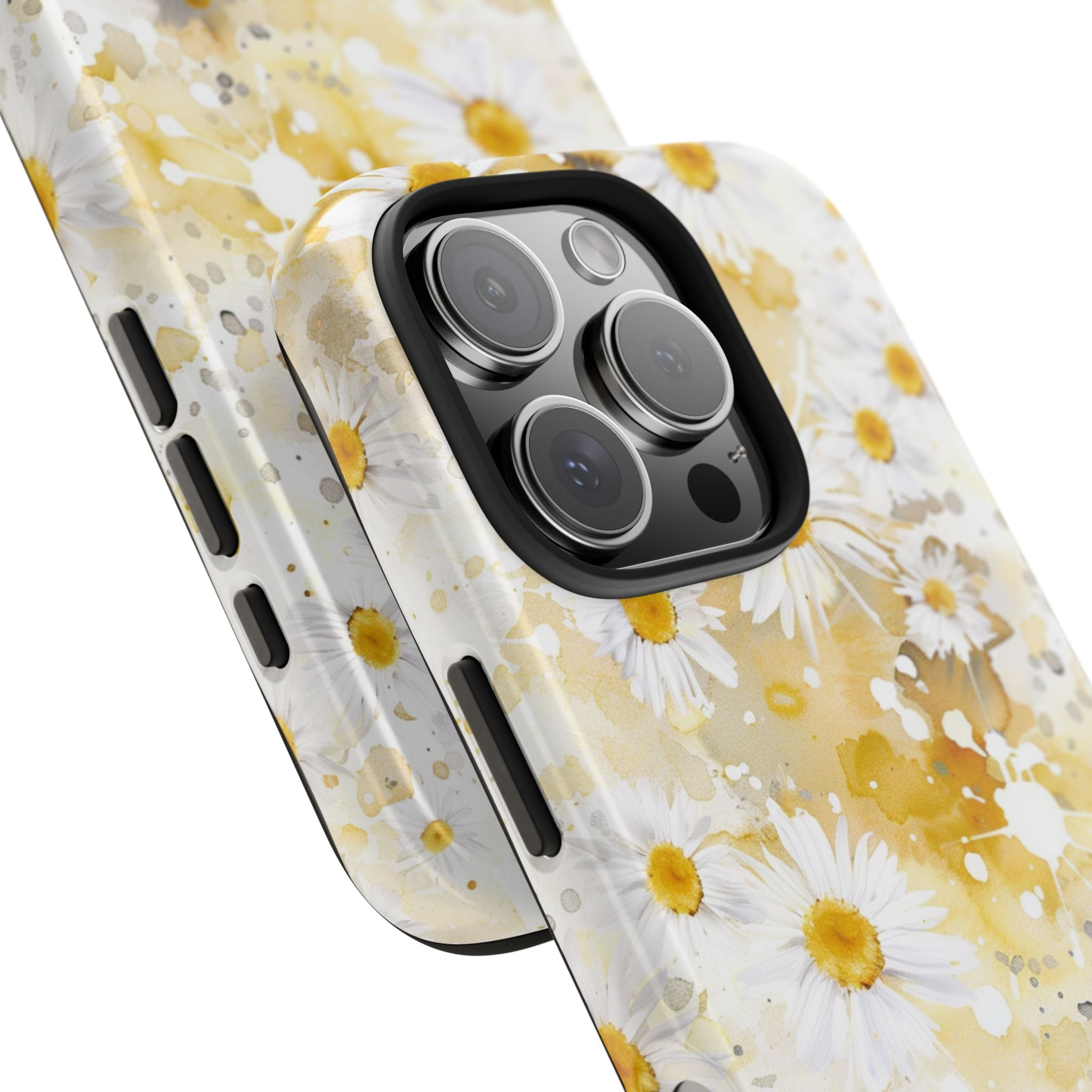 White and Yellow Watercolor Daisies, Strong Protection for iPhone and Samsung