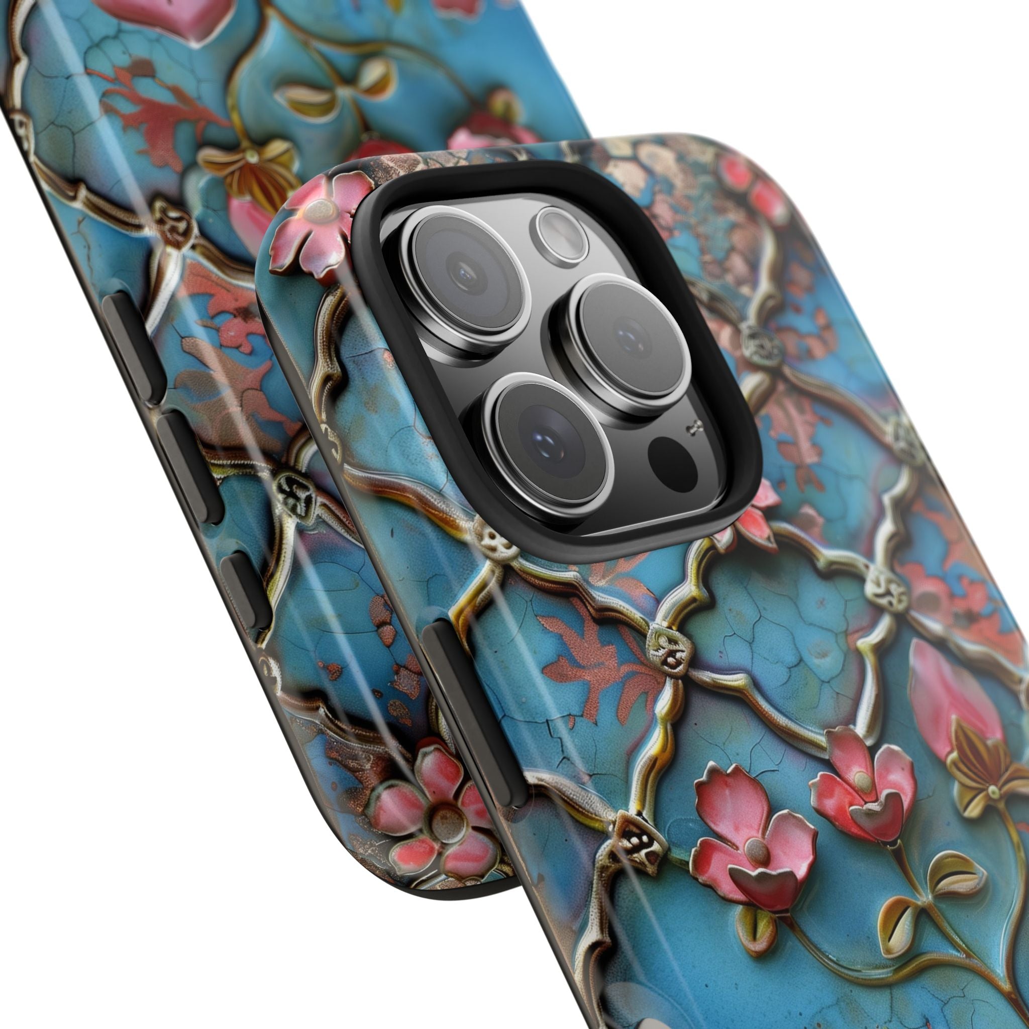 Enamel Lattice Pattern, Turkish Art, Strong Protection for iPhone and Samsung