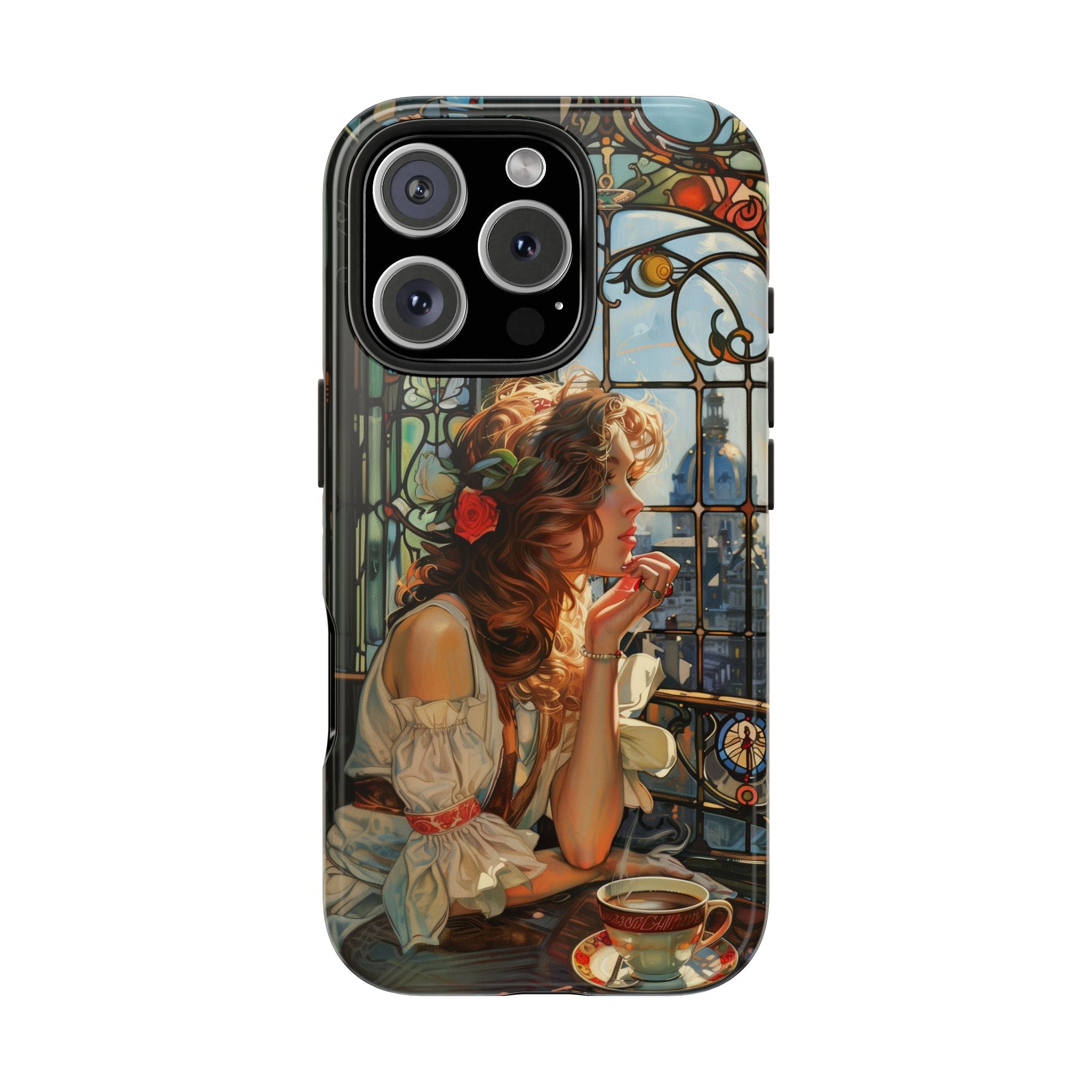 Phone Case - Pretty Woman in Paris Coffee Shop Design