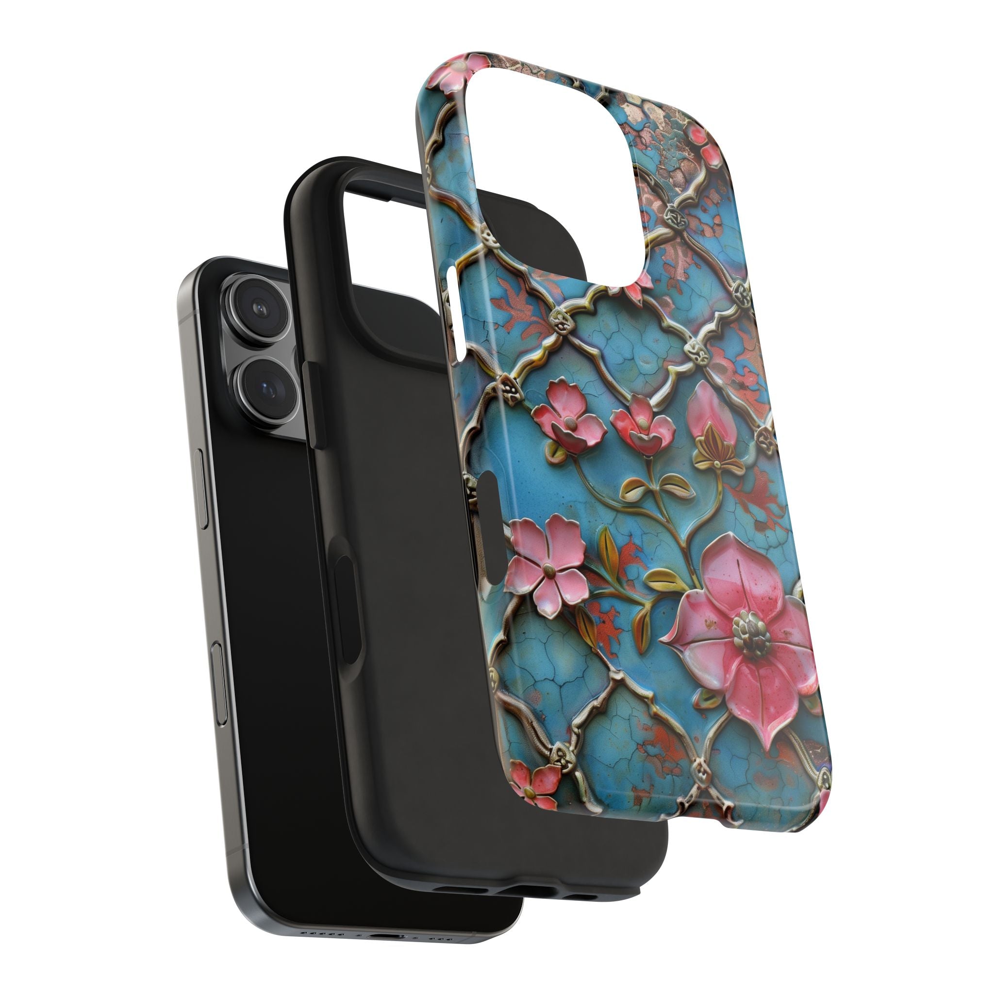Enamel Lattice Pattern, Turkish Art, Strong Protection for iPhone and Samsung