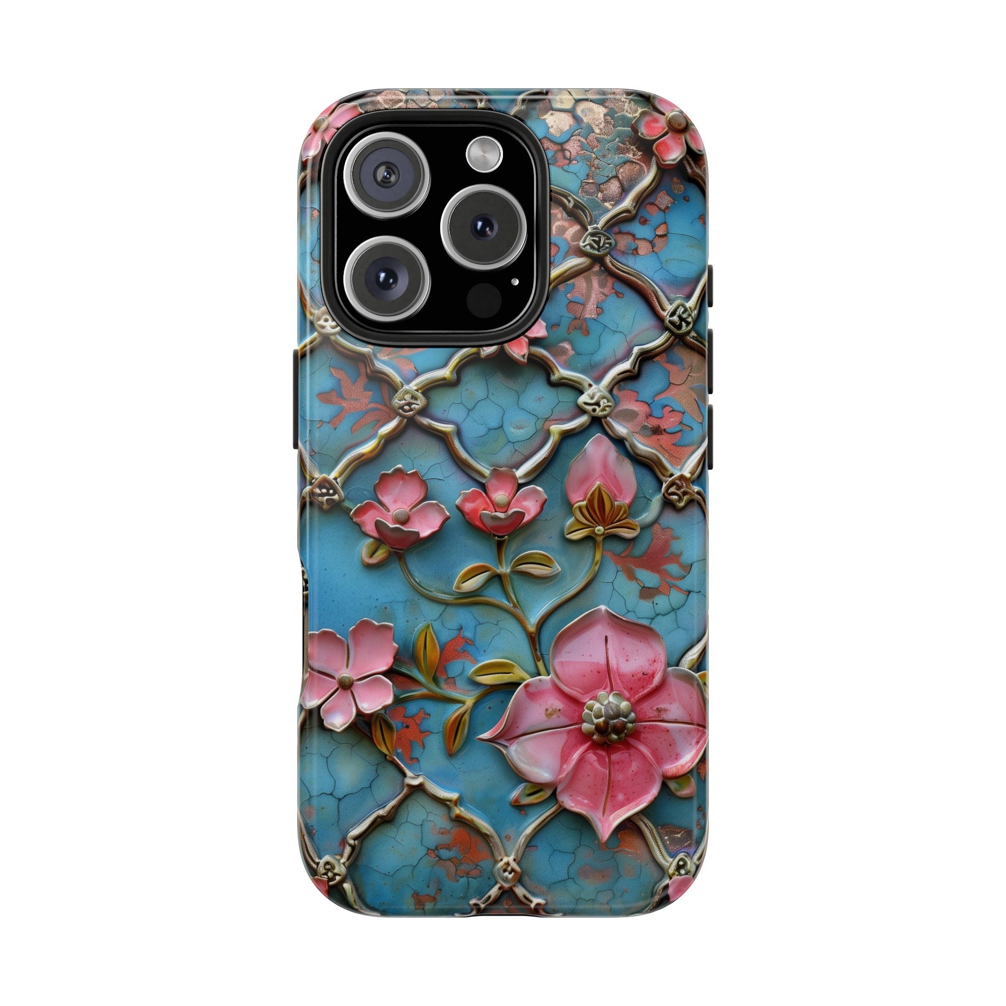 Enamel Lattice Pattern, Turkish Art, Strong Protection for iPhone and Samsung