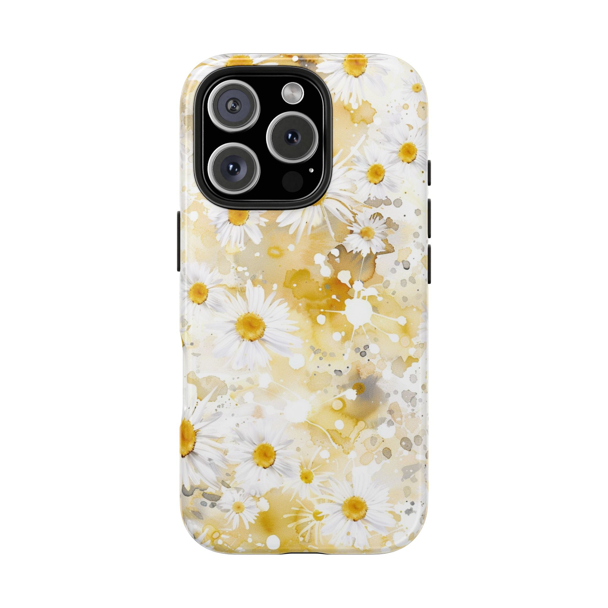 White and Yellow Watercolor Daisies, Strong Protection for iPhone and Samsung