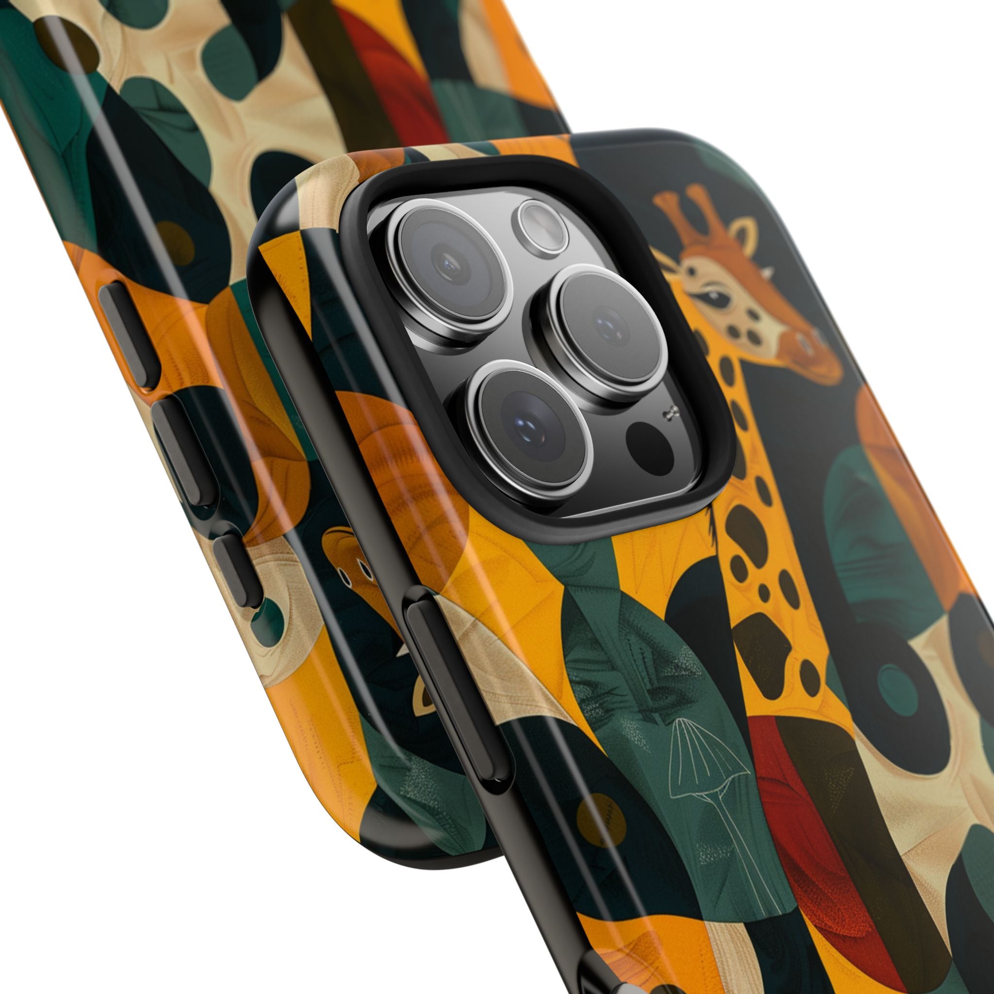 Giraffe, Minimalistic Collage, Strong Protection for iPhone and Samsung