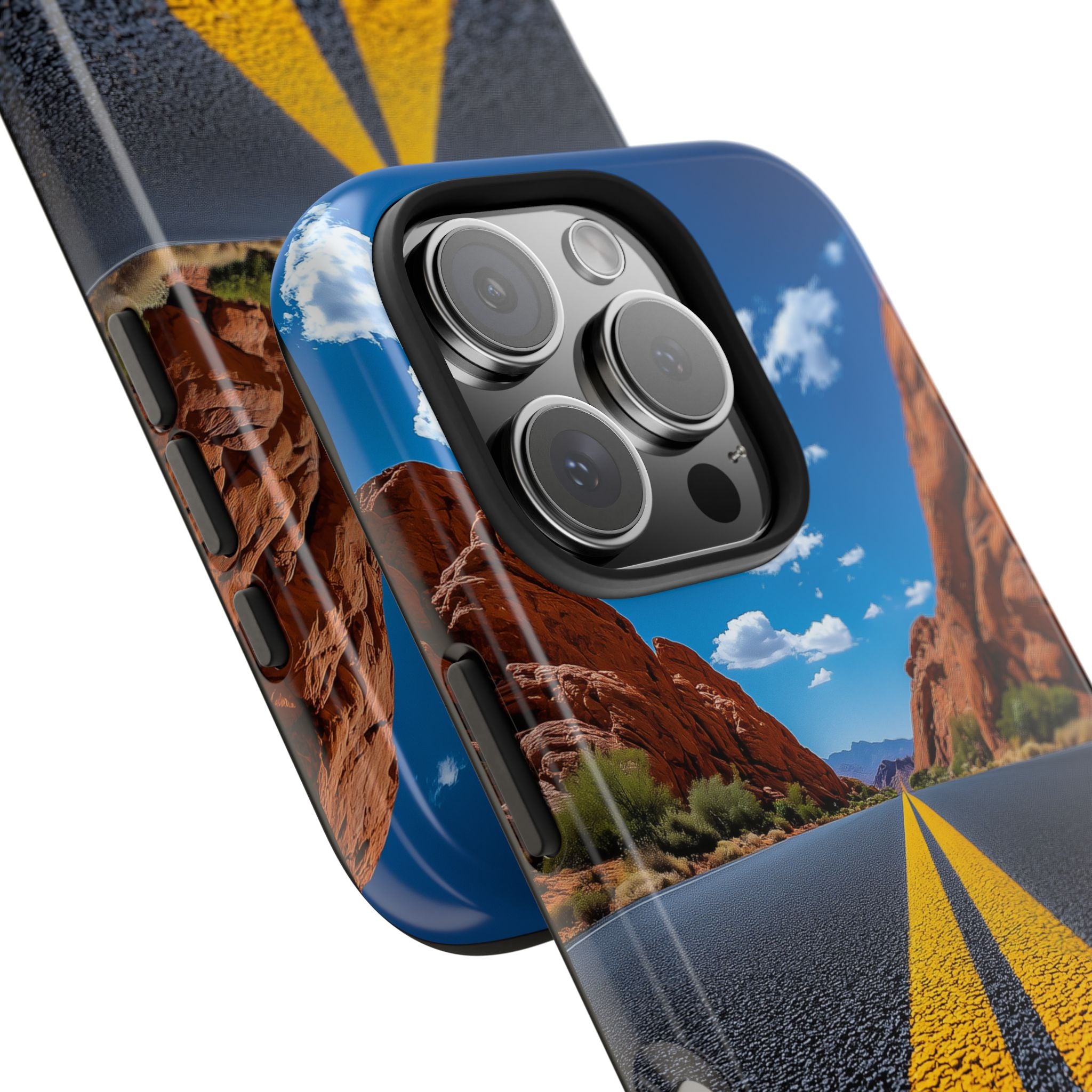 A Lone Desert Road, Stretching into the Horizon, Phone Cover Tough Case, iPhone | Samsung
