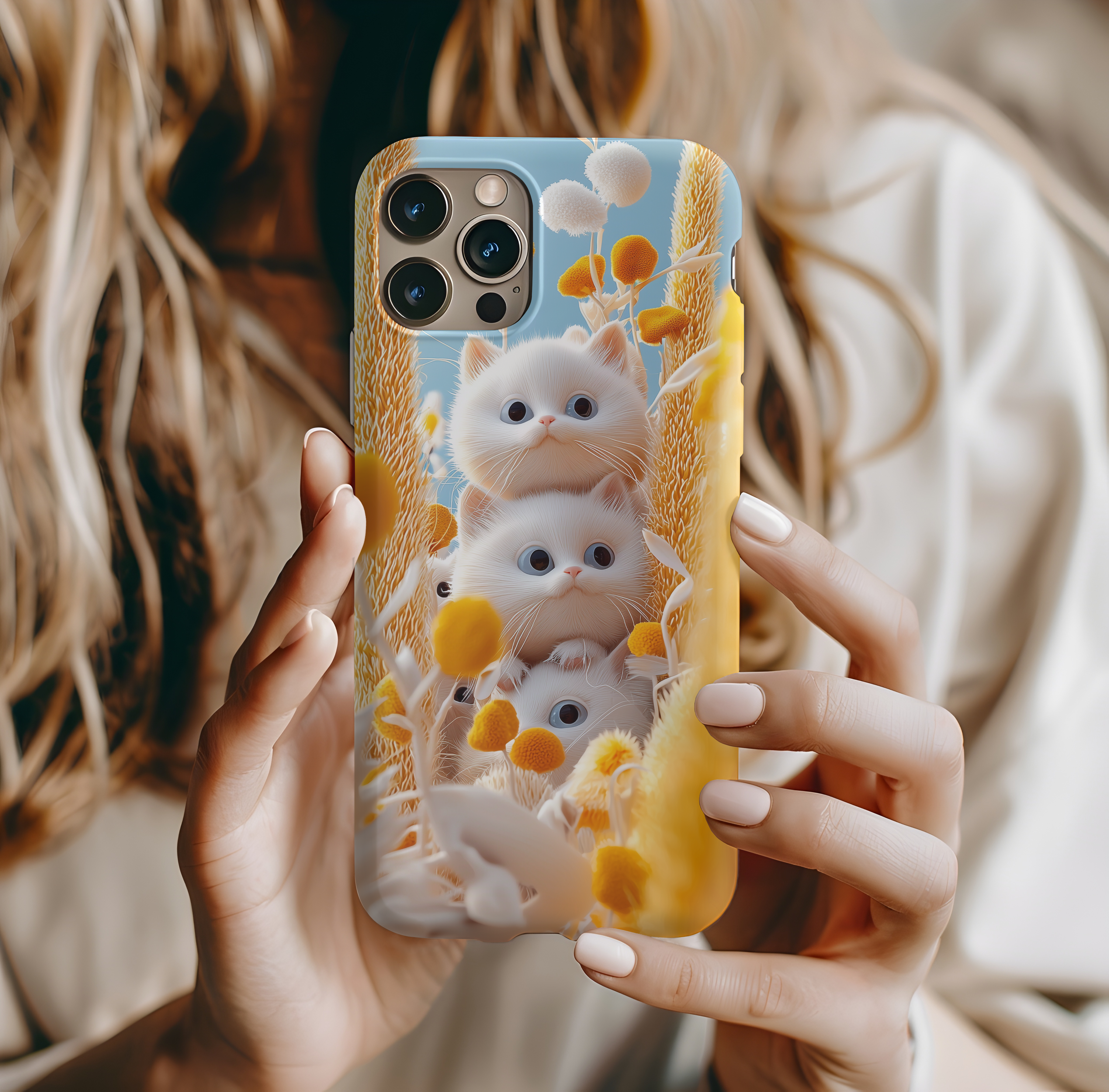 Phone Case Kittens in Wheat Field