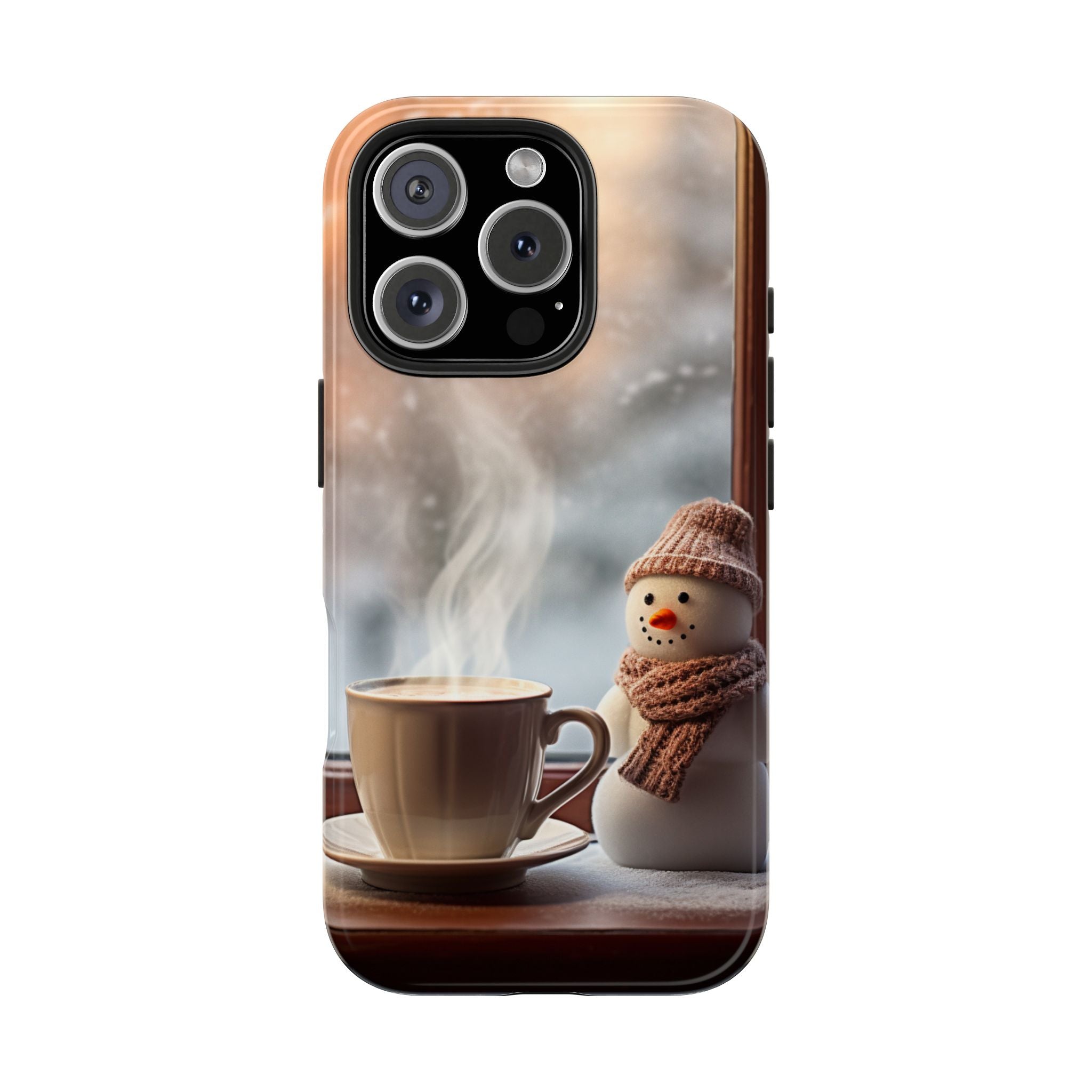 Snowman drinking Coffee, Strong Protection for iPhone and Samsung