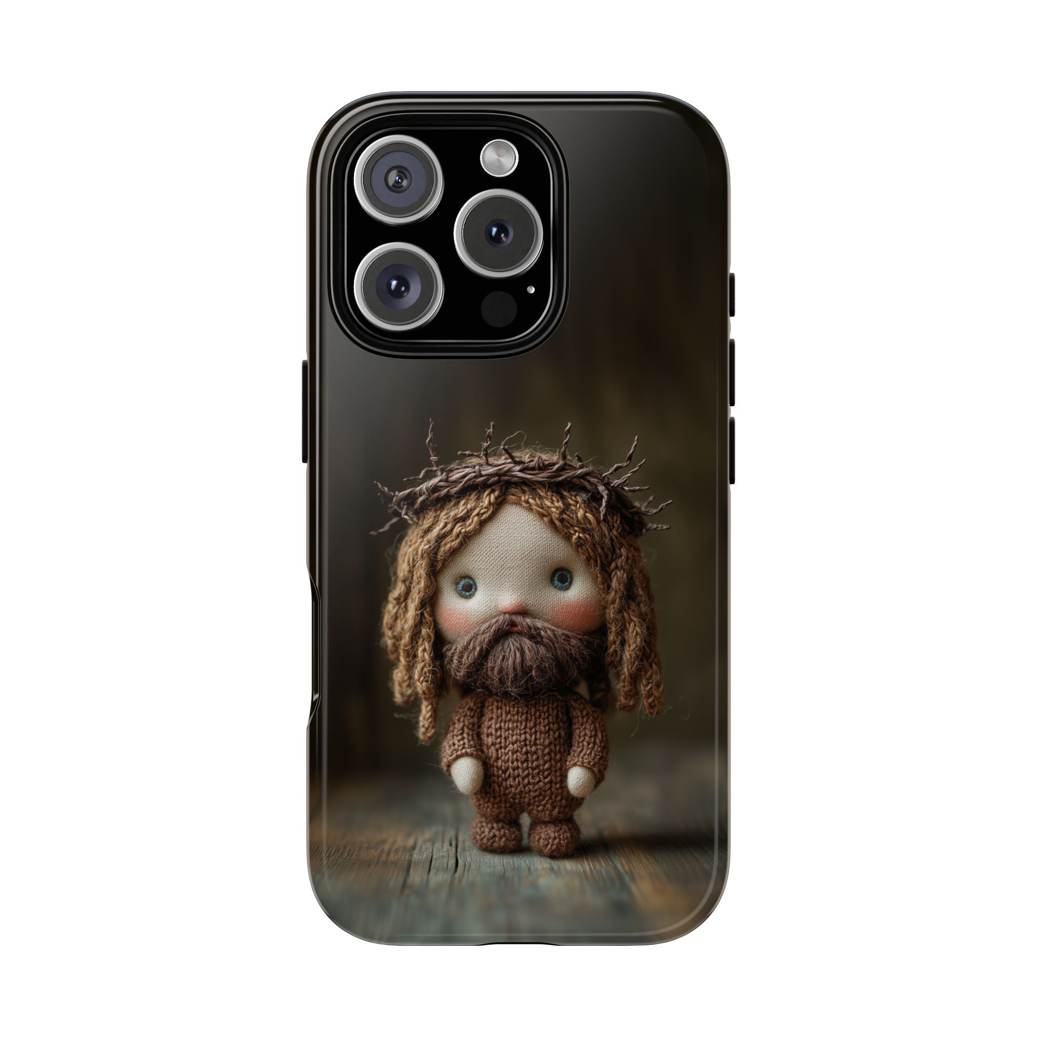 Phone Case - Knitted Jesus with a Crown of Thorns Design