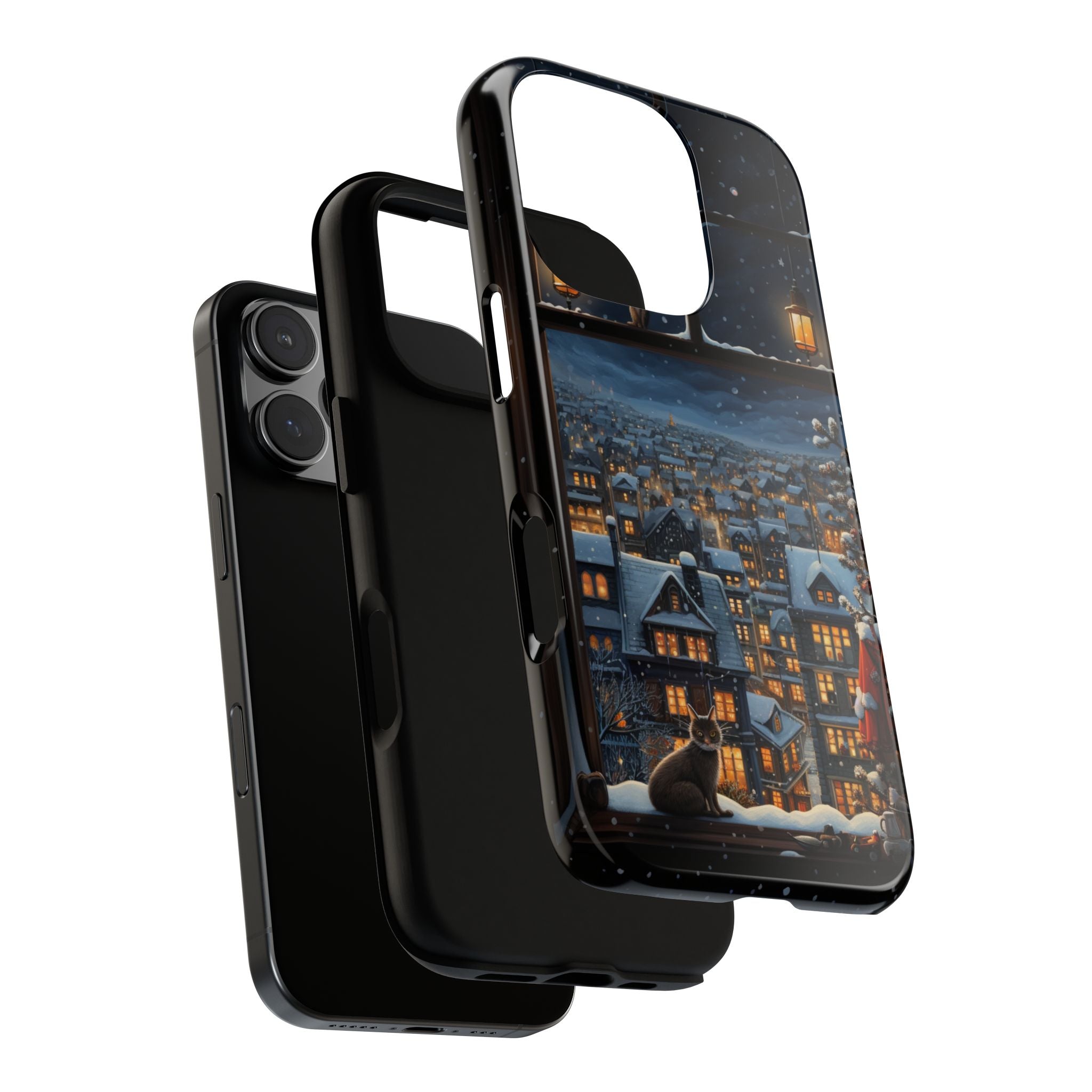 The Christmas View, Phone Cover Tough Case, Winter Motives, Christmas Atmosphere, Cat on a window, iPhone | Samsung | Google
