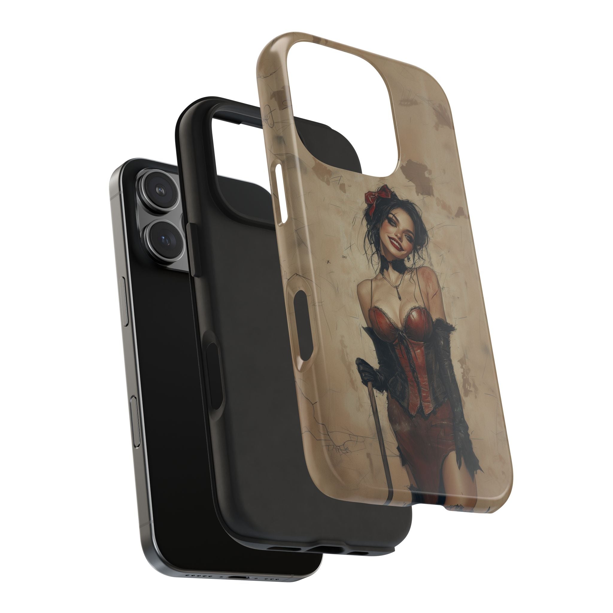 Beautiful Goth Girl in Corset Phone Case, Stylish and Durable for iPhone & Samsung
