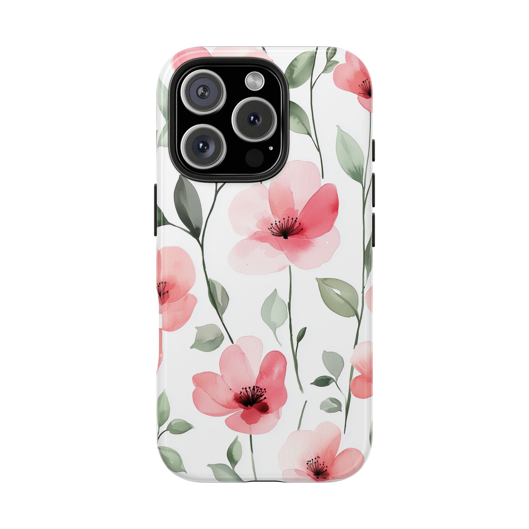 Floral Pink Pattern, Strong Protection for iPhone and Samsung