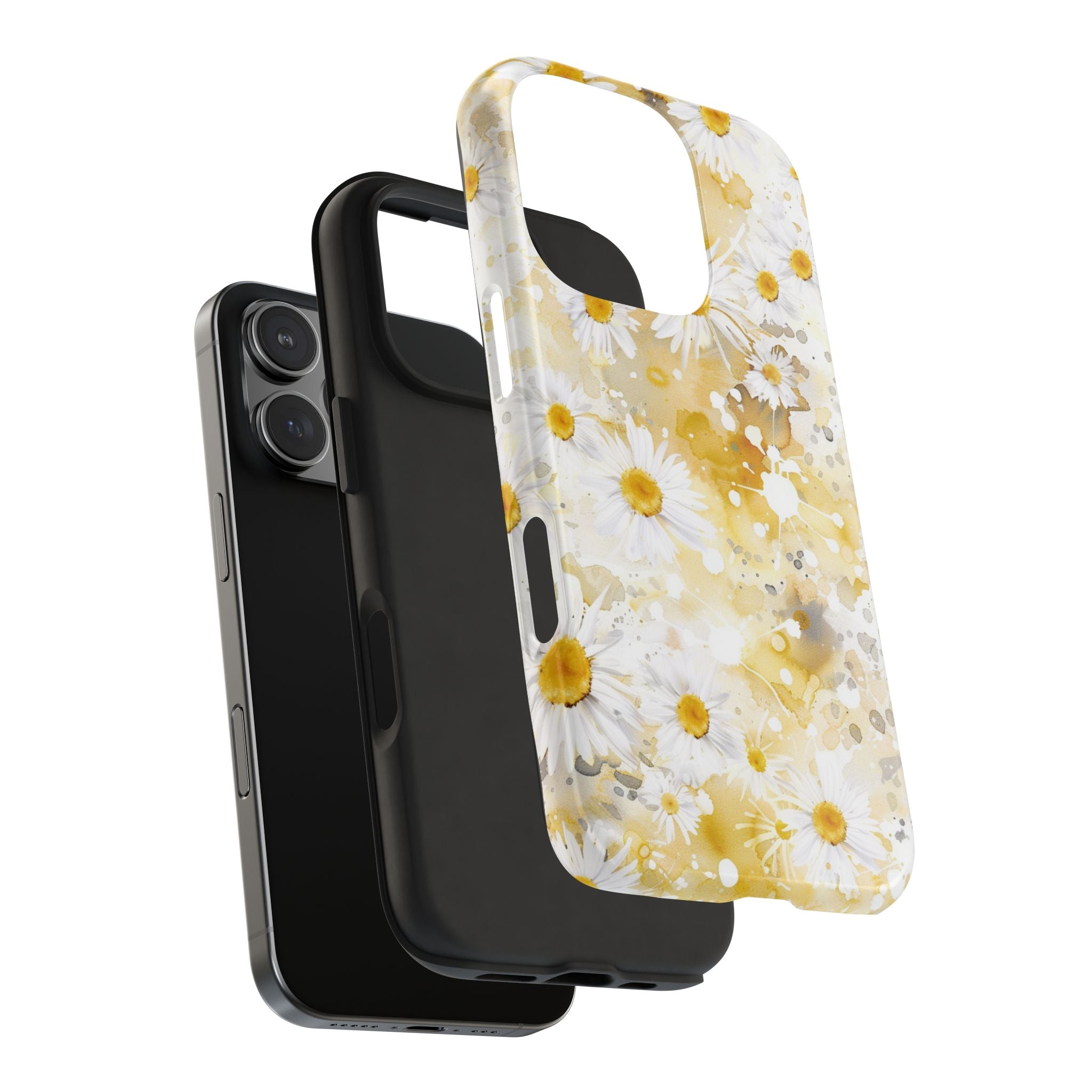 White and Yellow Watercolor Daisies, Strong Protection for iPhone and Samsung
