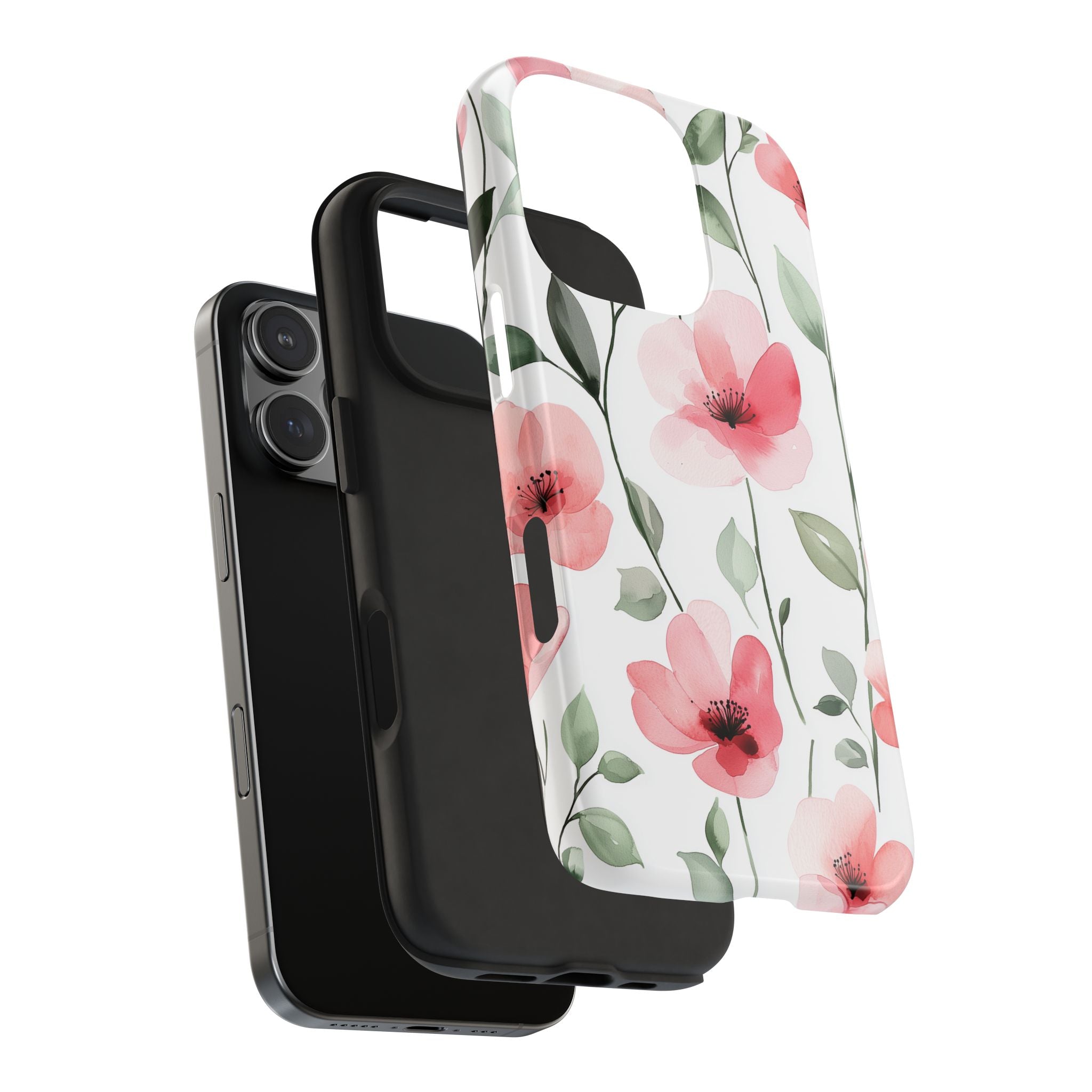Floral Pink Pattern, Strong Protection for iPhone and Samsung