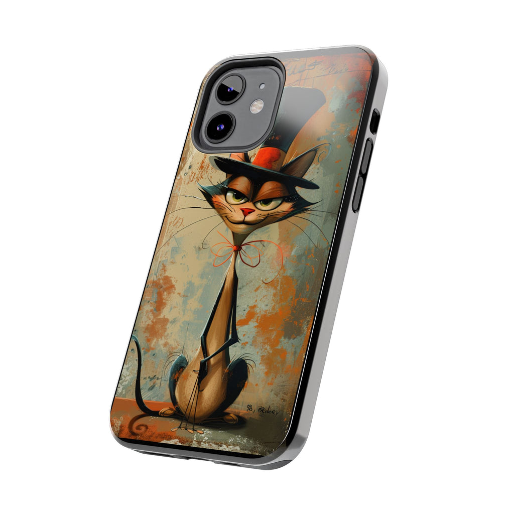 A Black Hat Cat Phone Cover Tough Case, iPhone and Samsung