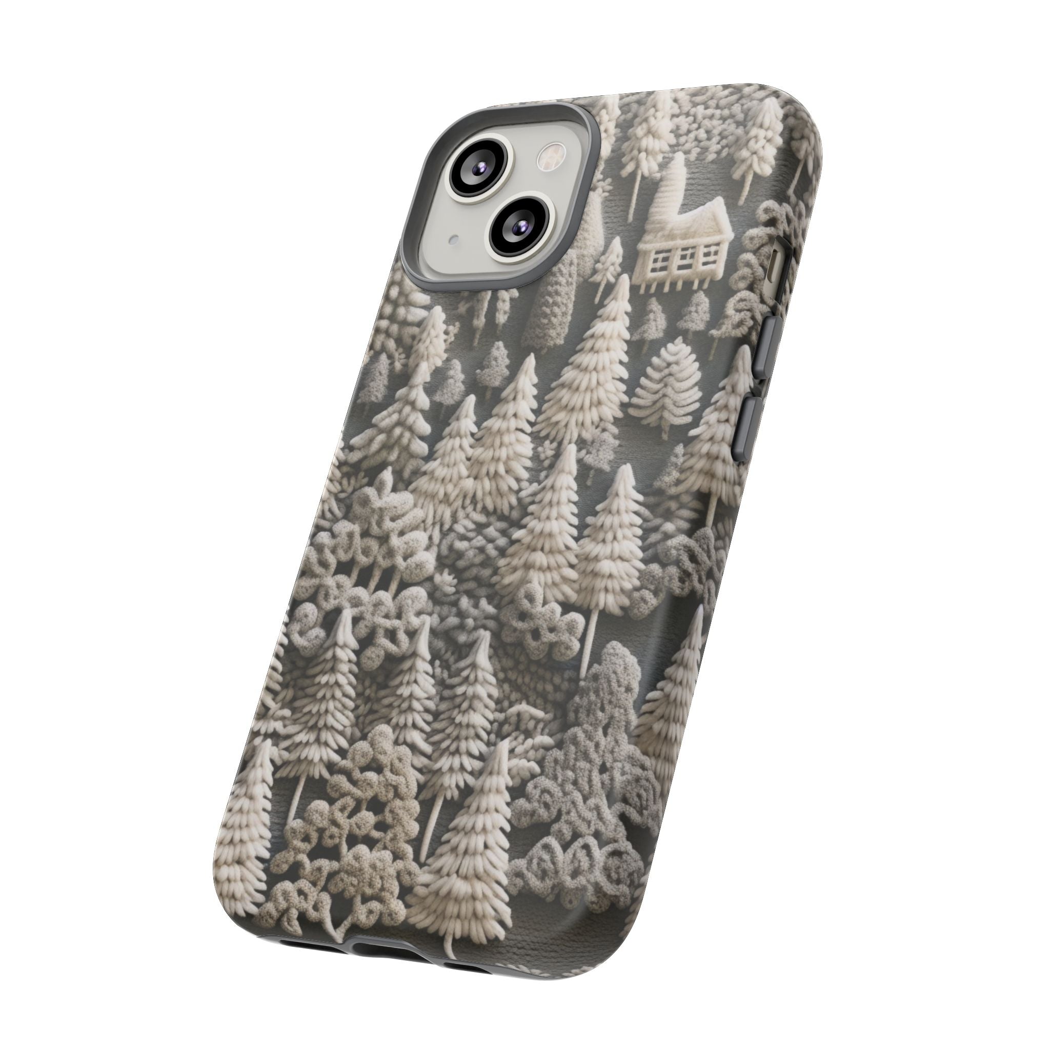 The Frozen Forest, Phone Cover Tough Case with a 3D knitted effect, Winter Motives, iPhone | Samsung