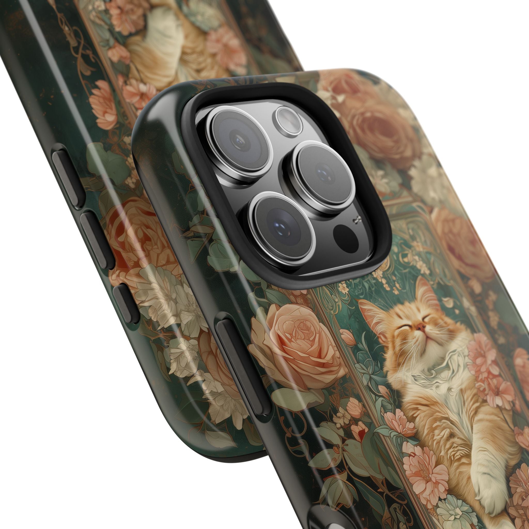 Phone Case - Alphonse Mucha Sleeping Cat Art Nouveau Style