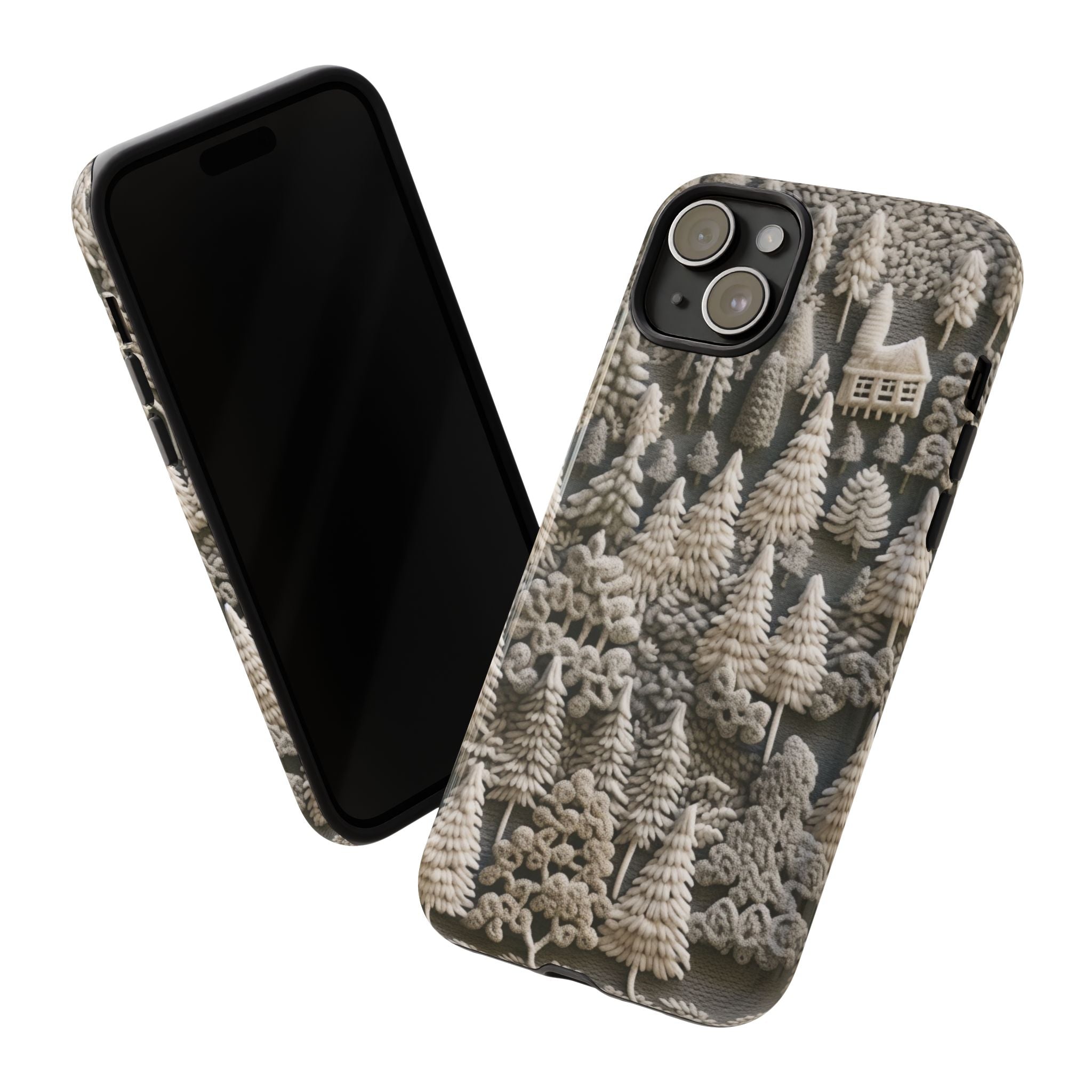 The Frozen Forest, Phone Cover Tough Case with a 3D knitted effect, Winter Motives, iPhone | Samsung