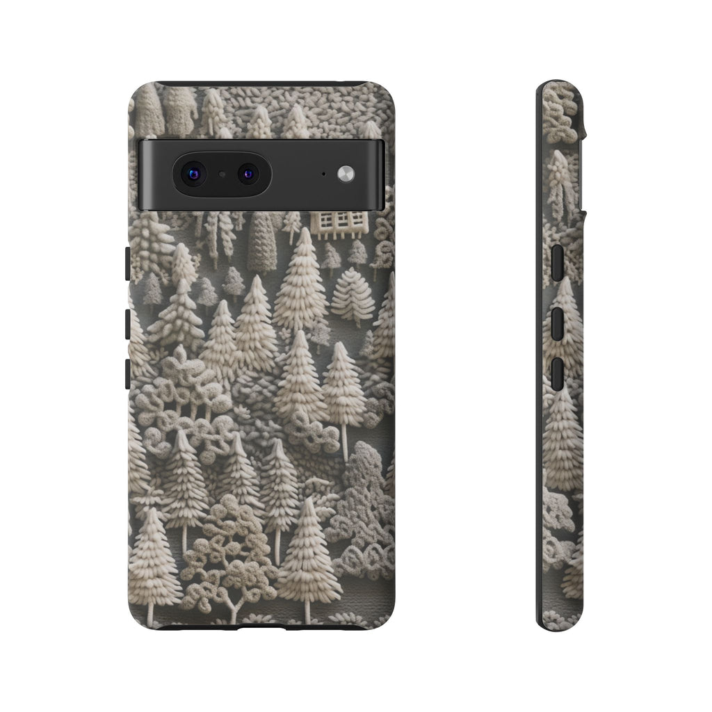 The Frozen Forest, Phone Cover Tough Case with a 3D knitted effect, Winter Motives, iPhone | Samsung