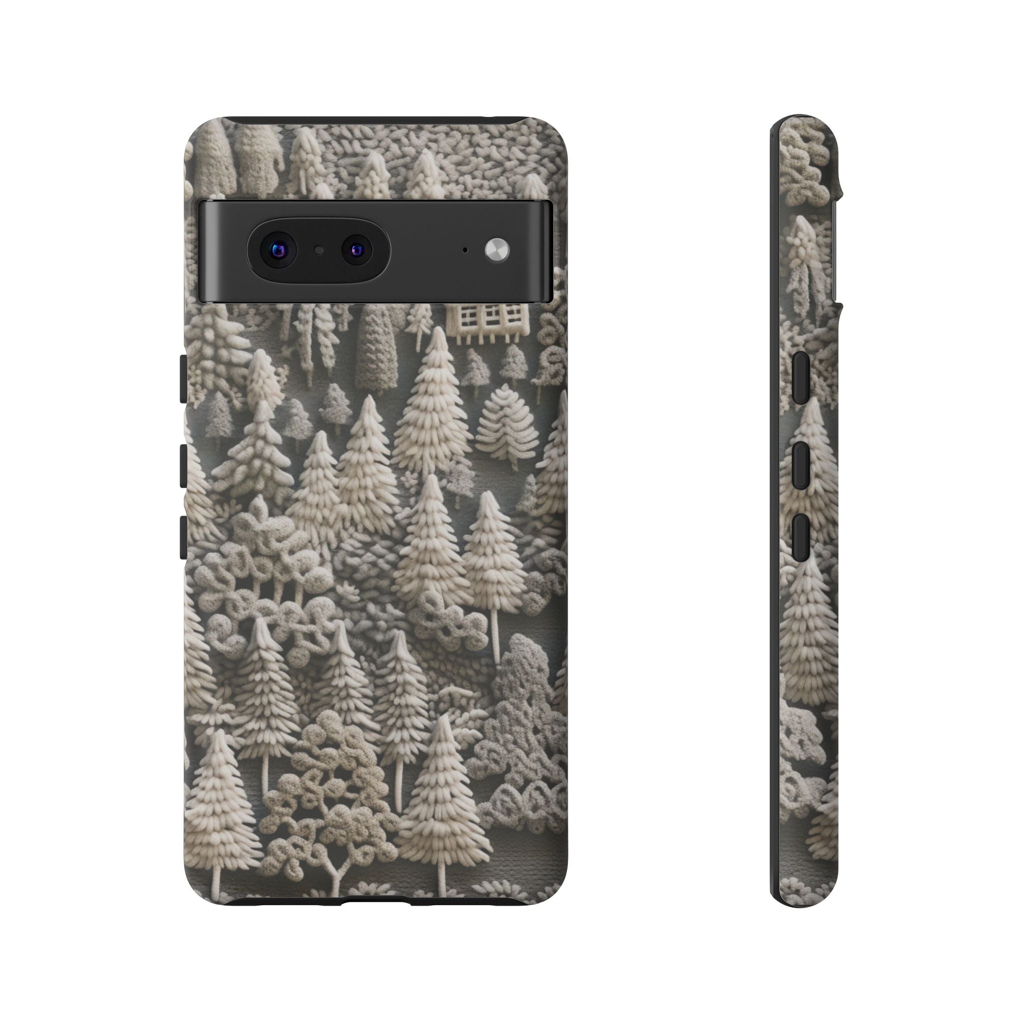 The Frozen Forest, Phone Cover Tough Case with a 3D knitted effect, Winter Motives, iPhone | Samsung