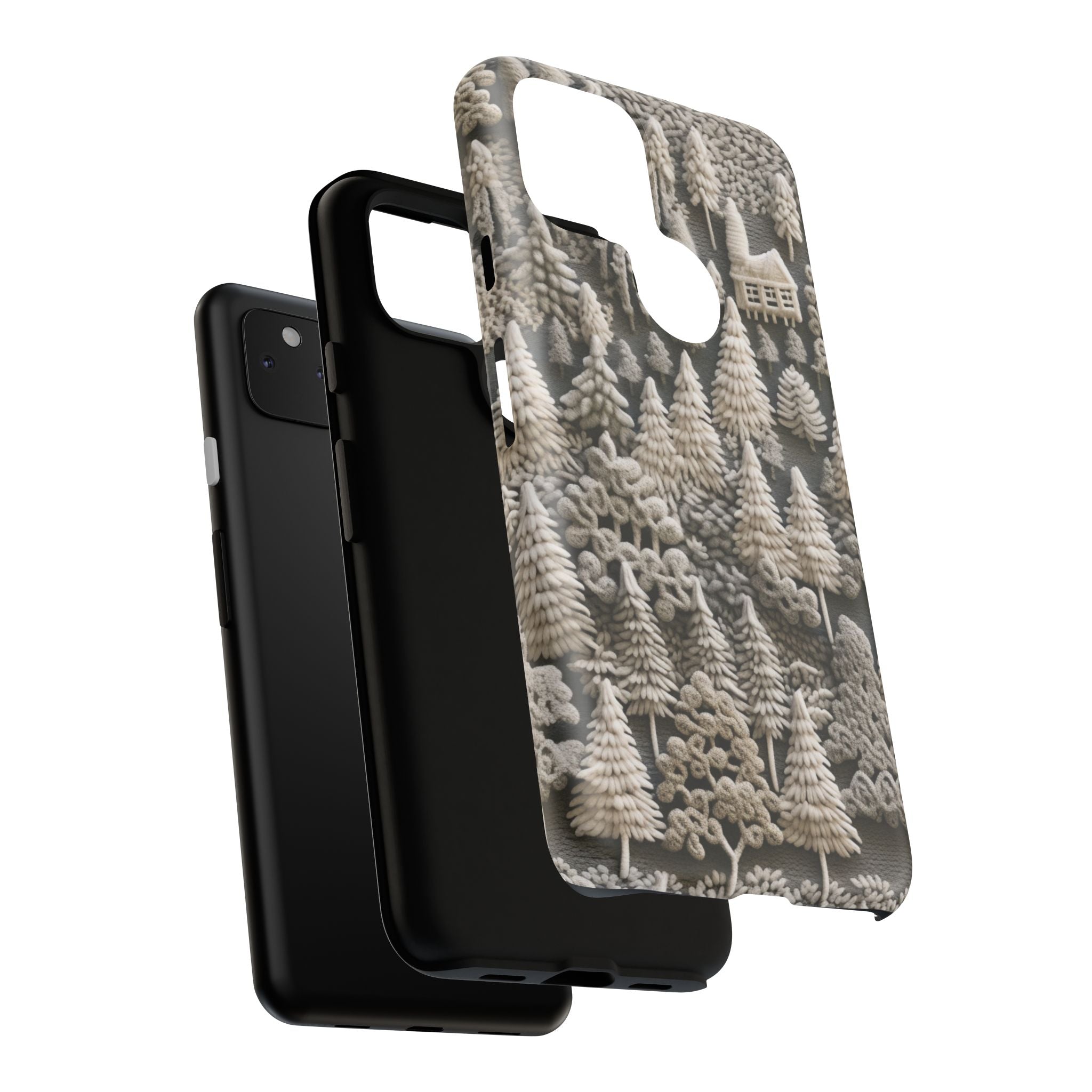The Frozen Forest, Phone Cover Tough Case with a 3D knitted effect, Winter Motives, iPhone | Samsung
