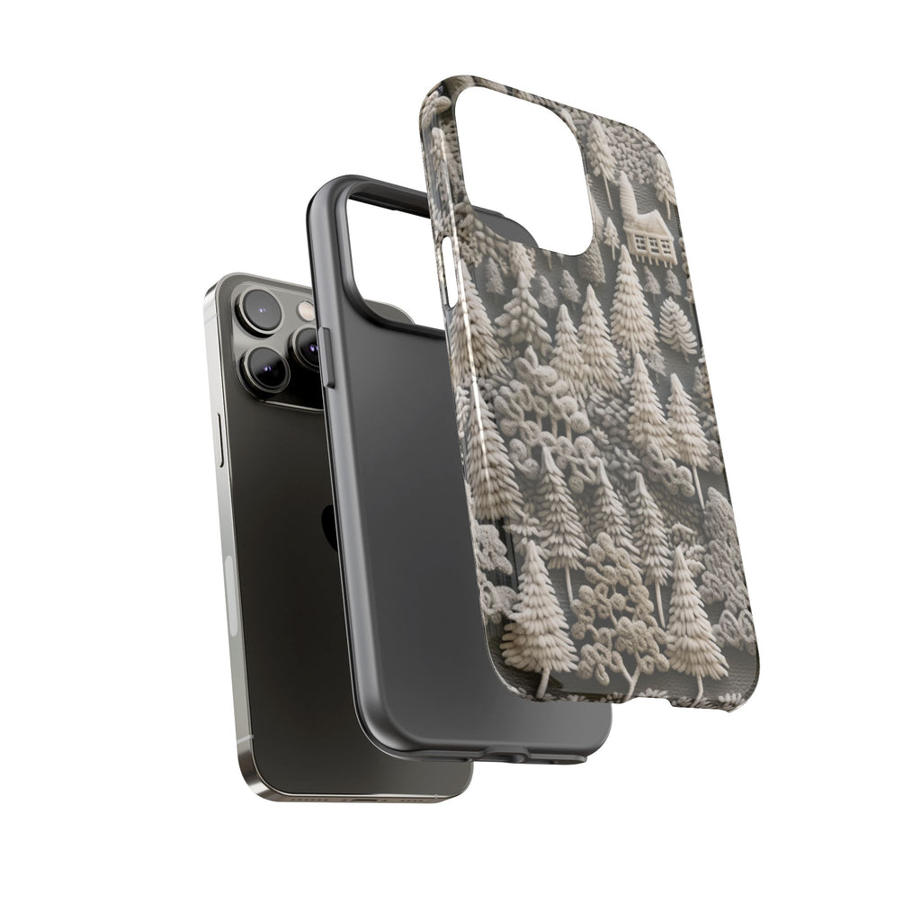 The Frozen Forest, Phone Cover Tough Case with a 3D knitted effect, Winter Motives, iPhone | Samsung