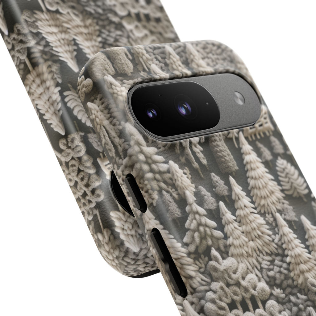 The Frozen Forest, Phone Cover Tough Case with a 3D knitted effect, Winter Motives, iPhone | Samsung