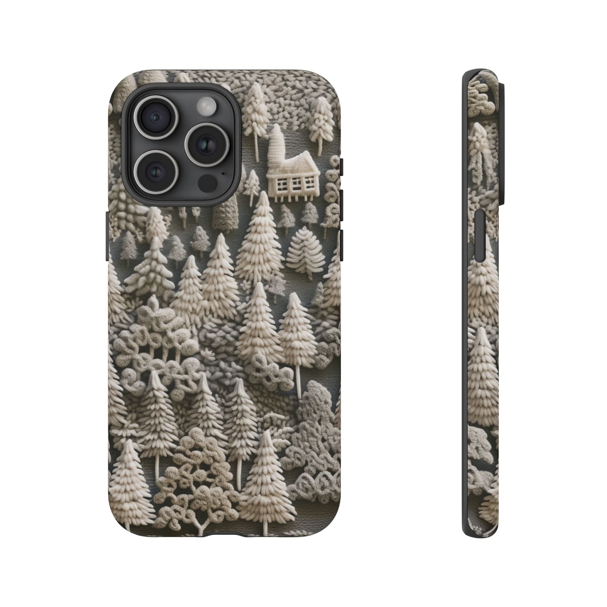 The Frozen Forest, Phone Cover Tough Case with a 3D knitted effect, Winter Motives, iPhone | Samsung