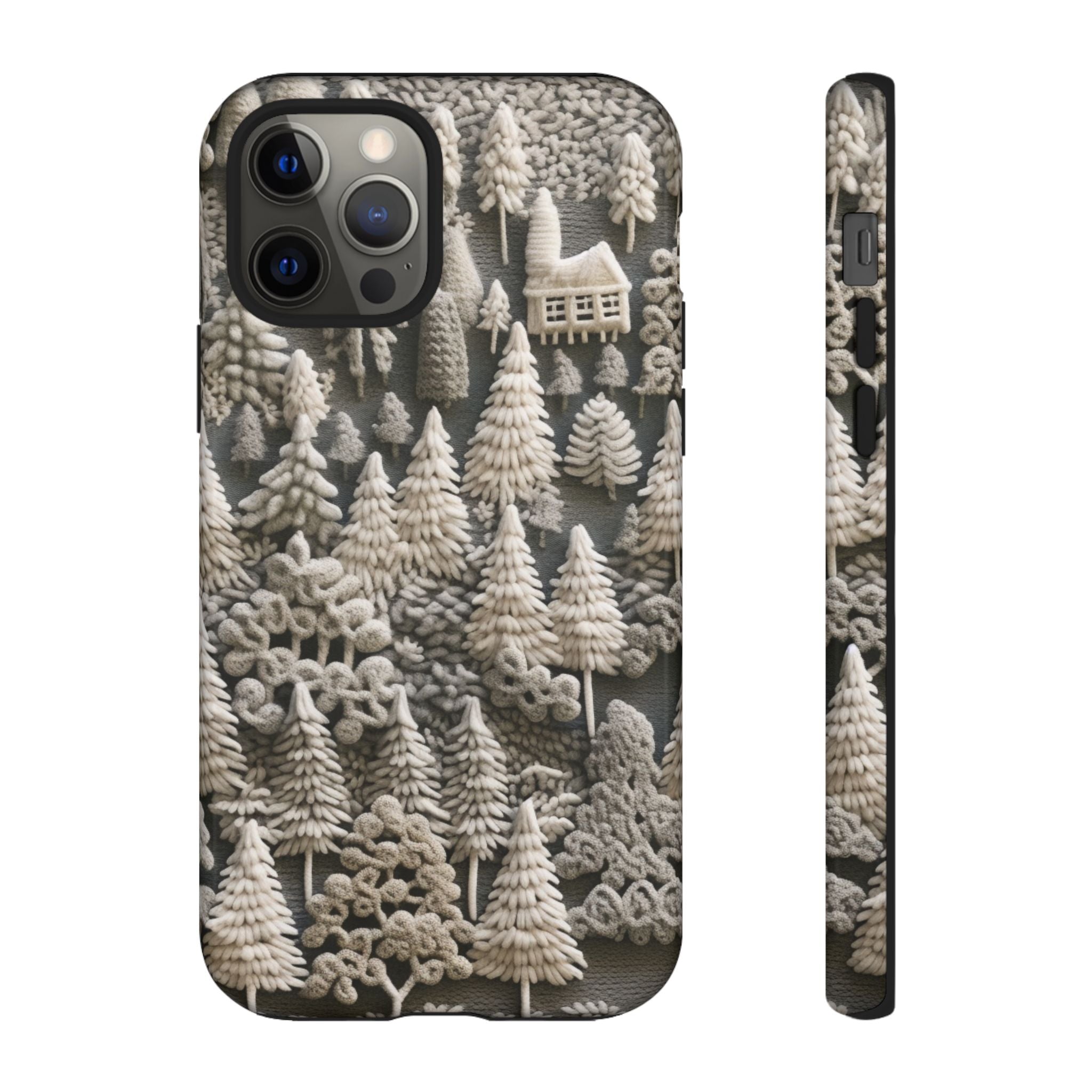 The Frozen Forest, Phone Cover Tough Case with a 3D knitted effect, Winter Motives, iPhone | Samsung