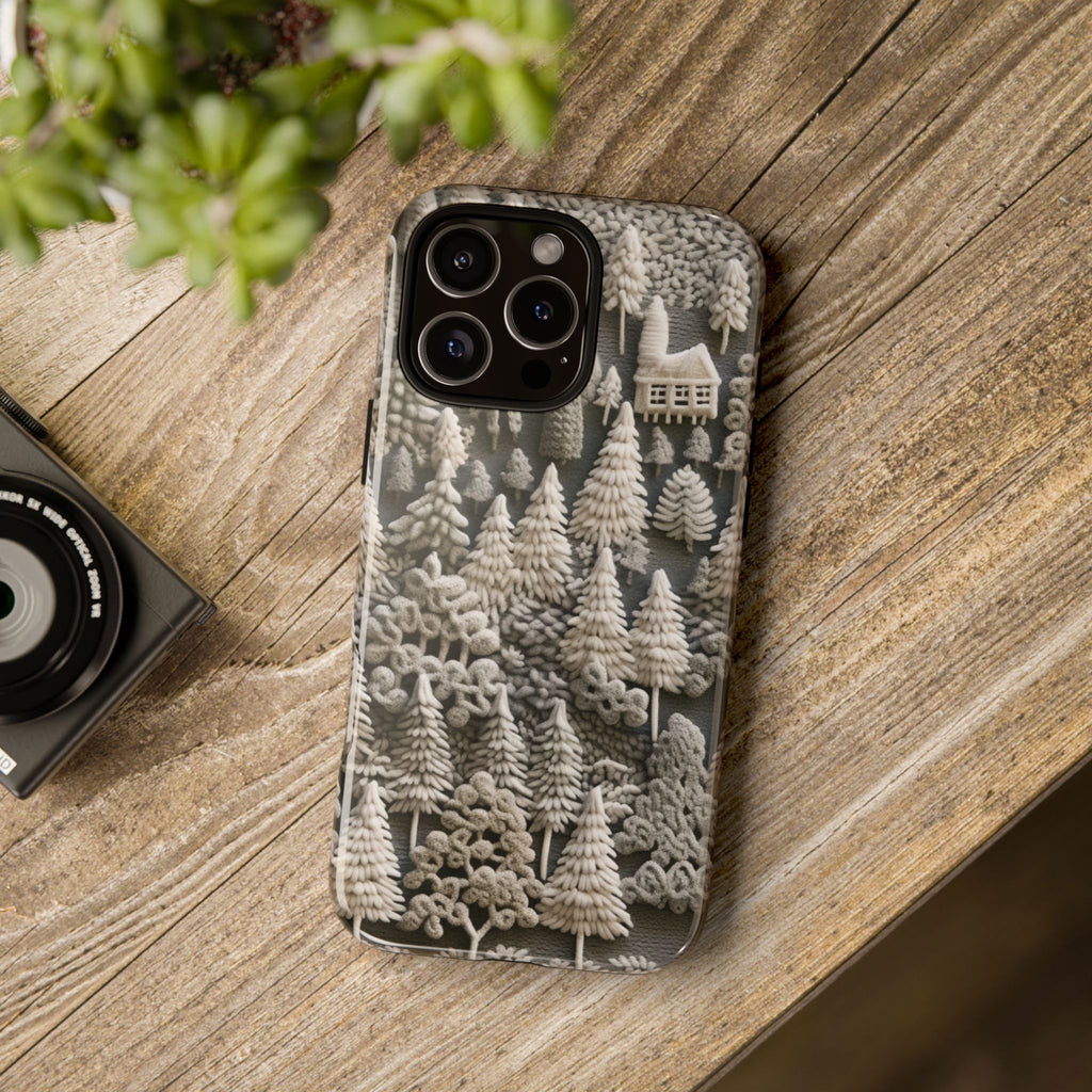 The Frozen Forest, Phone Cover Tough Case with a 3D knitted effect, Winter Motives, iPhone | Samsung