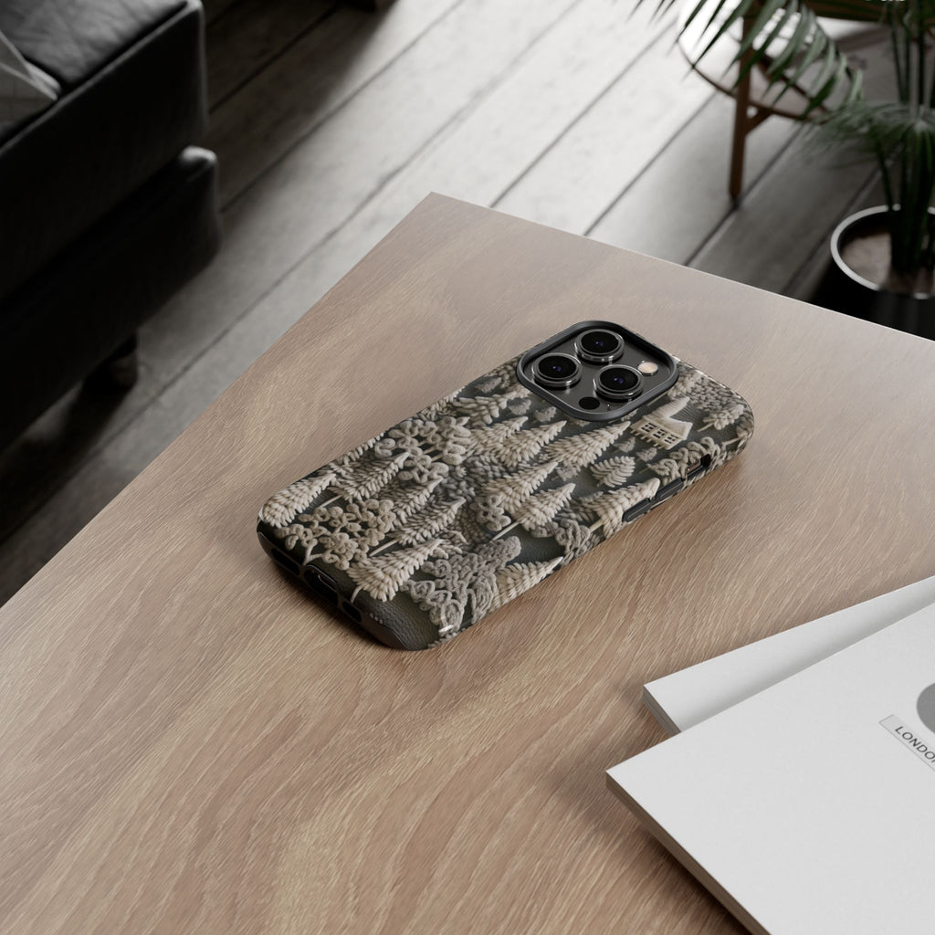 The Frozen Forest, Phone Cover Tough Case with a 3D knitted effect, Winter Motives, iPhone | Samsung