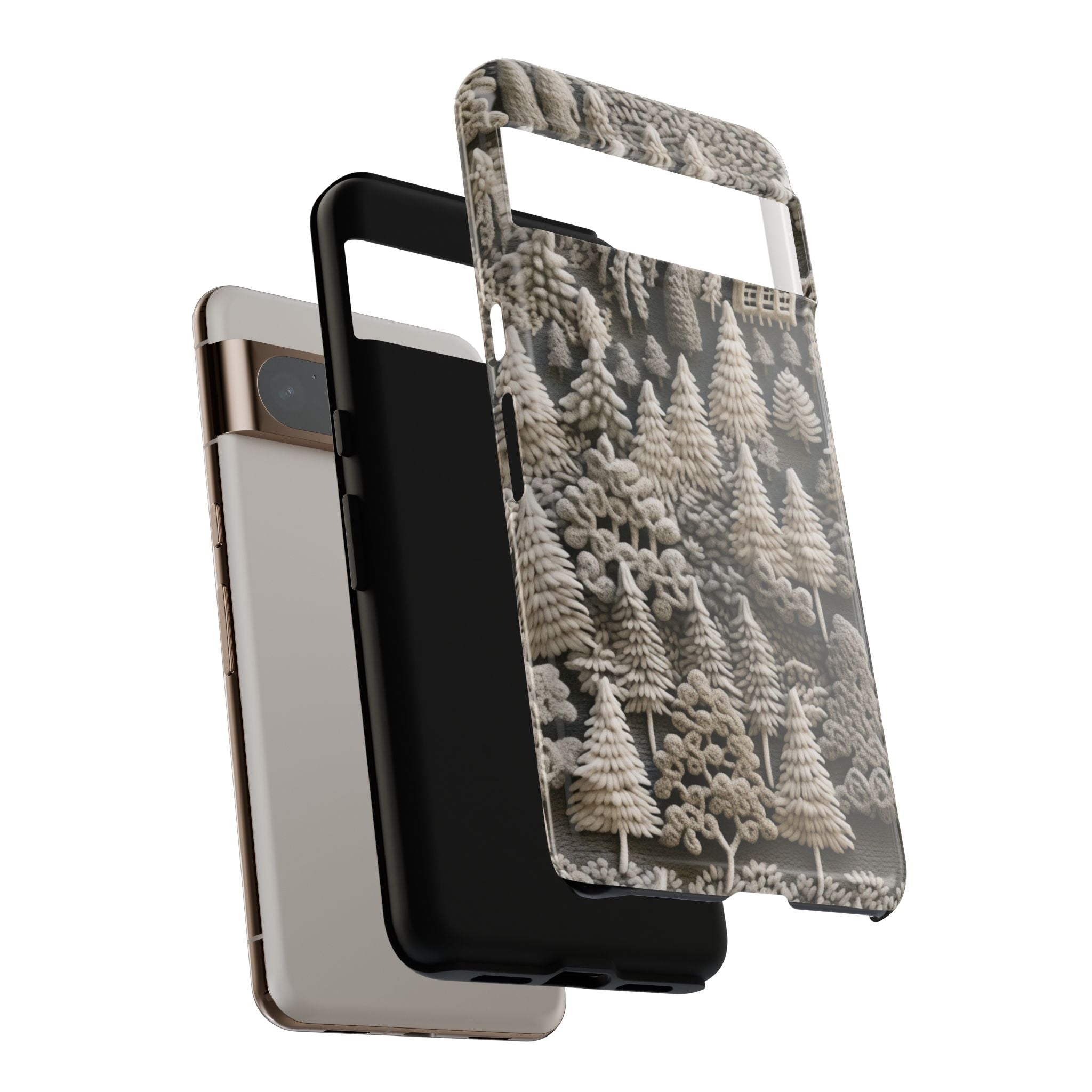 The Frozen Forest, Phone Cover Tough Case with a 3D knitted effect, Winter Motives, iPhone | Samsung