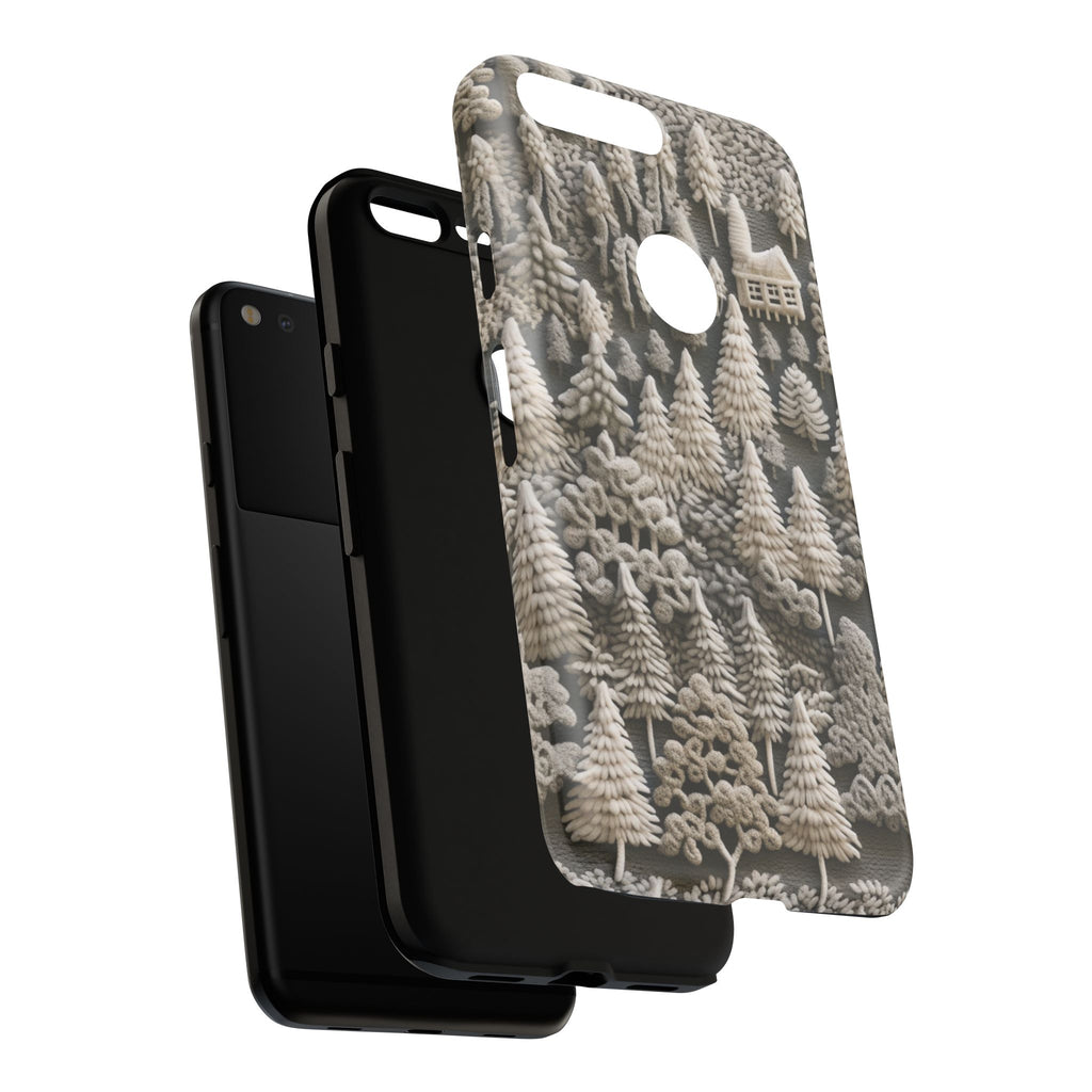 The Frozen Forest, Phone Cover Tough Case with a 3D knitted effect, Winter Motives, iPhone | Samsung