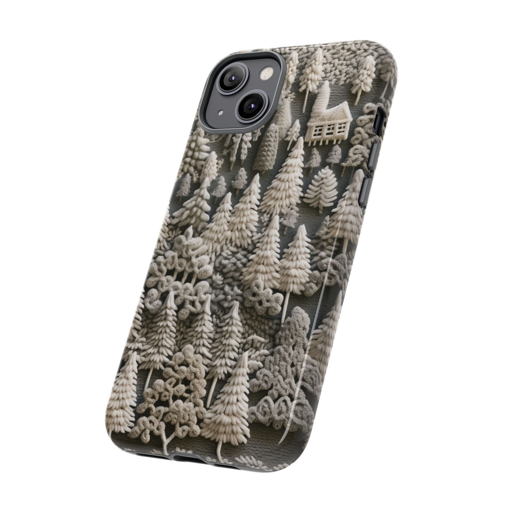 The Frozen Forest, Phone Cover Tough Case with a 3D knitted effect, Winter Motives, iPhone | Samsung