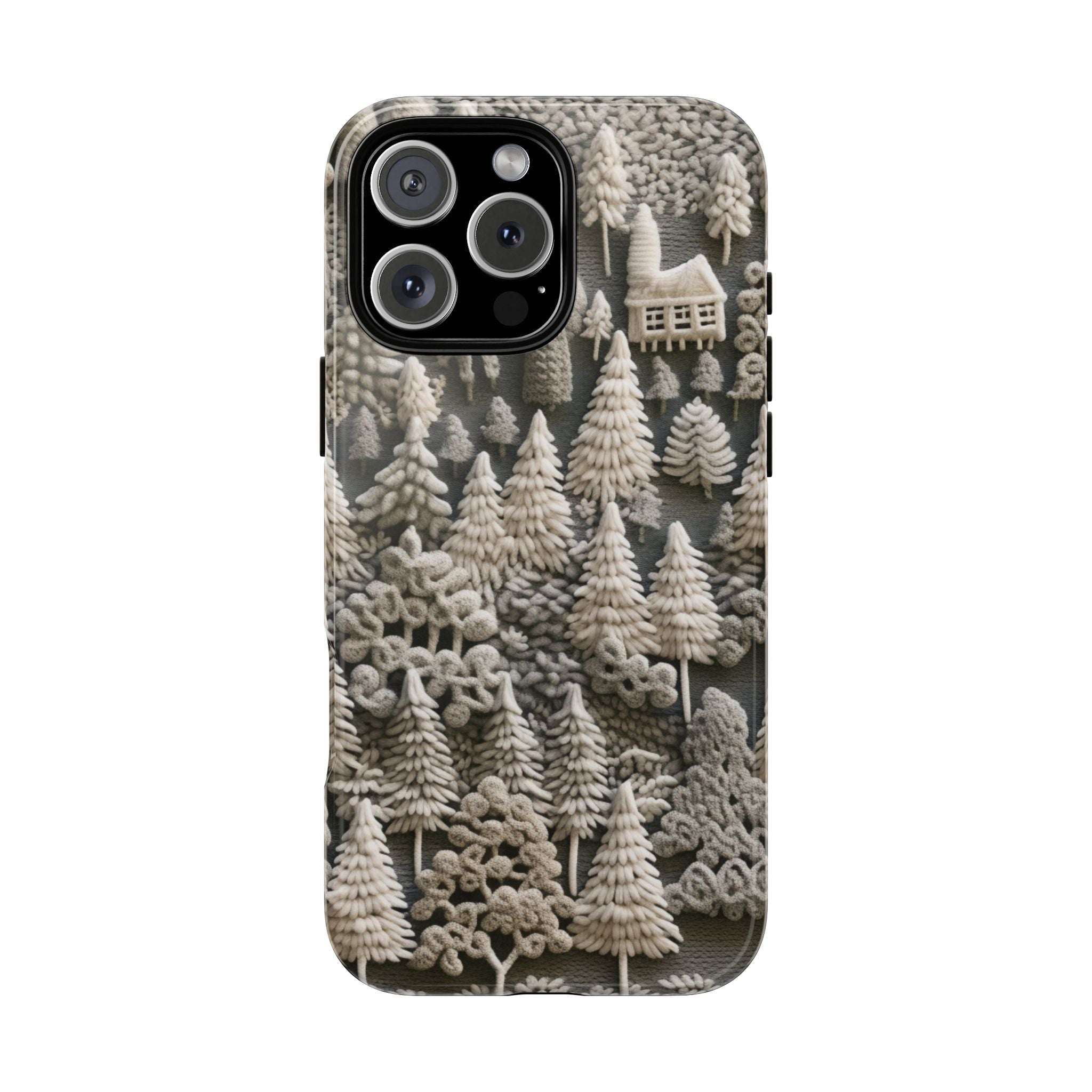 The Frozen Forest, Phone Cover Tough Case with a 3D knitted effect, Winter Motives, iPhone | Samsung