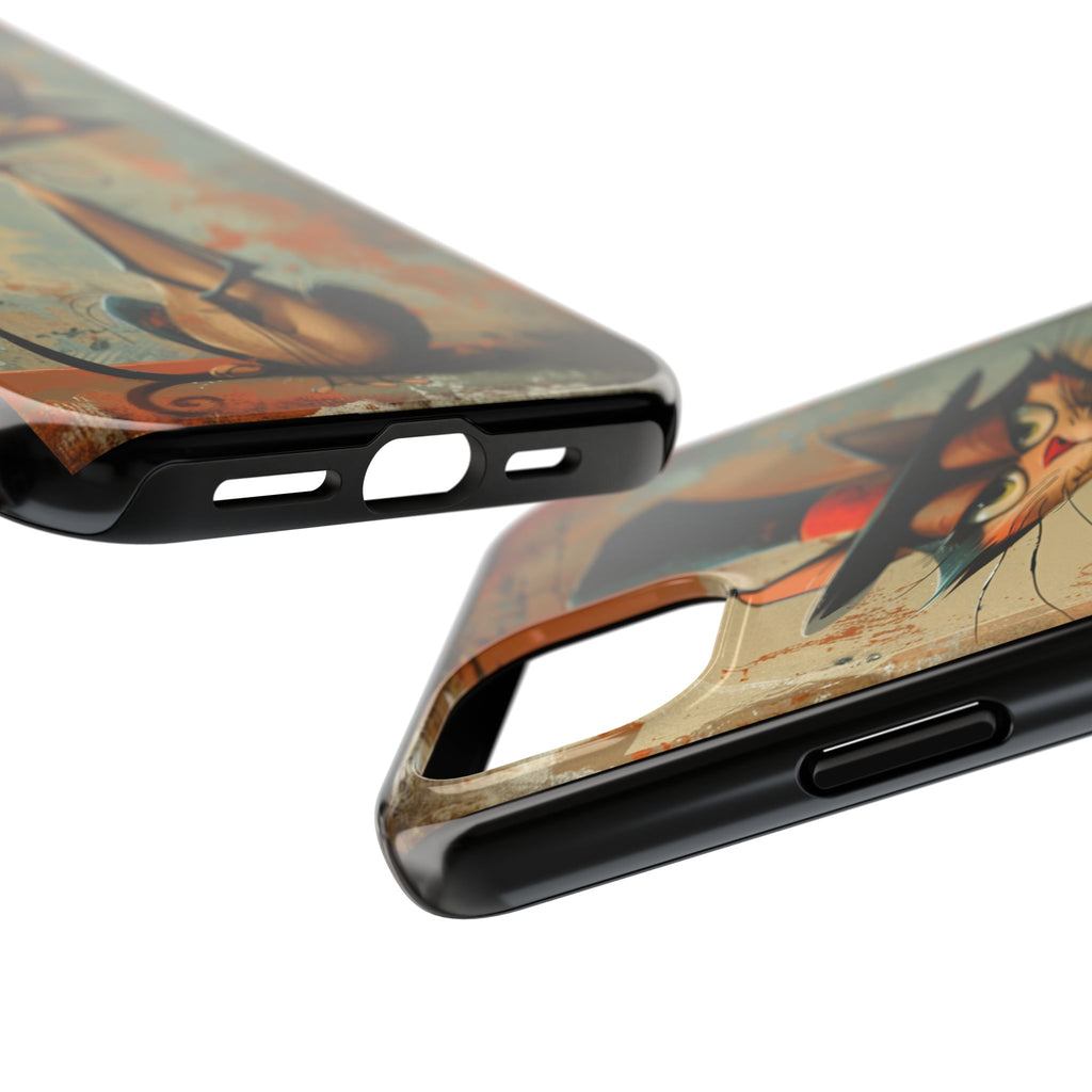 A Black Hat Cat Phone Cover Tough Case, iPhone and Samsung