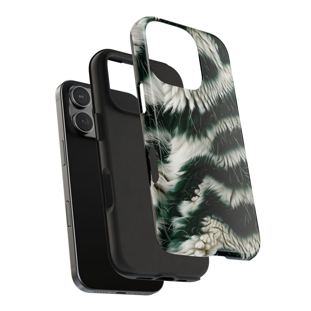 Green and White Tiger Stripes, Strong Protection for iPhone and Samsung