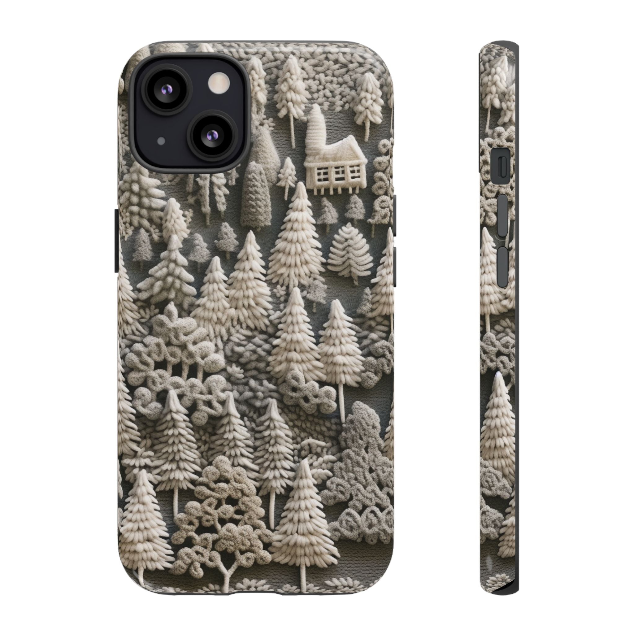 The Frozen Forest, Phone Cover Tough Case with a 3D knitted effect, Winter Motives, iPhone | Samsung