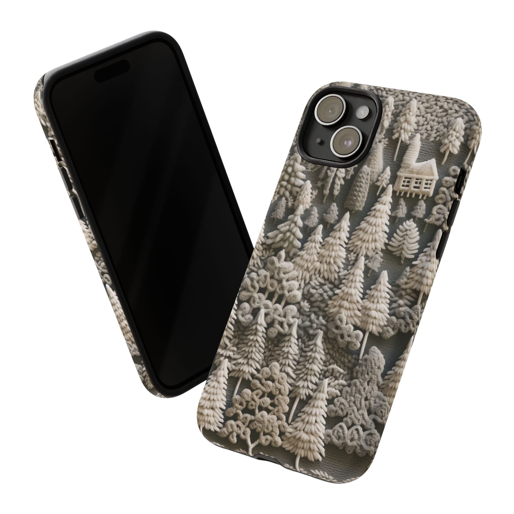 The Frozen Forest, Phone Cover Tough Case with a 3D knitted effect, Winter Motives, iPhone | Samsung