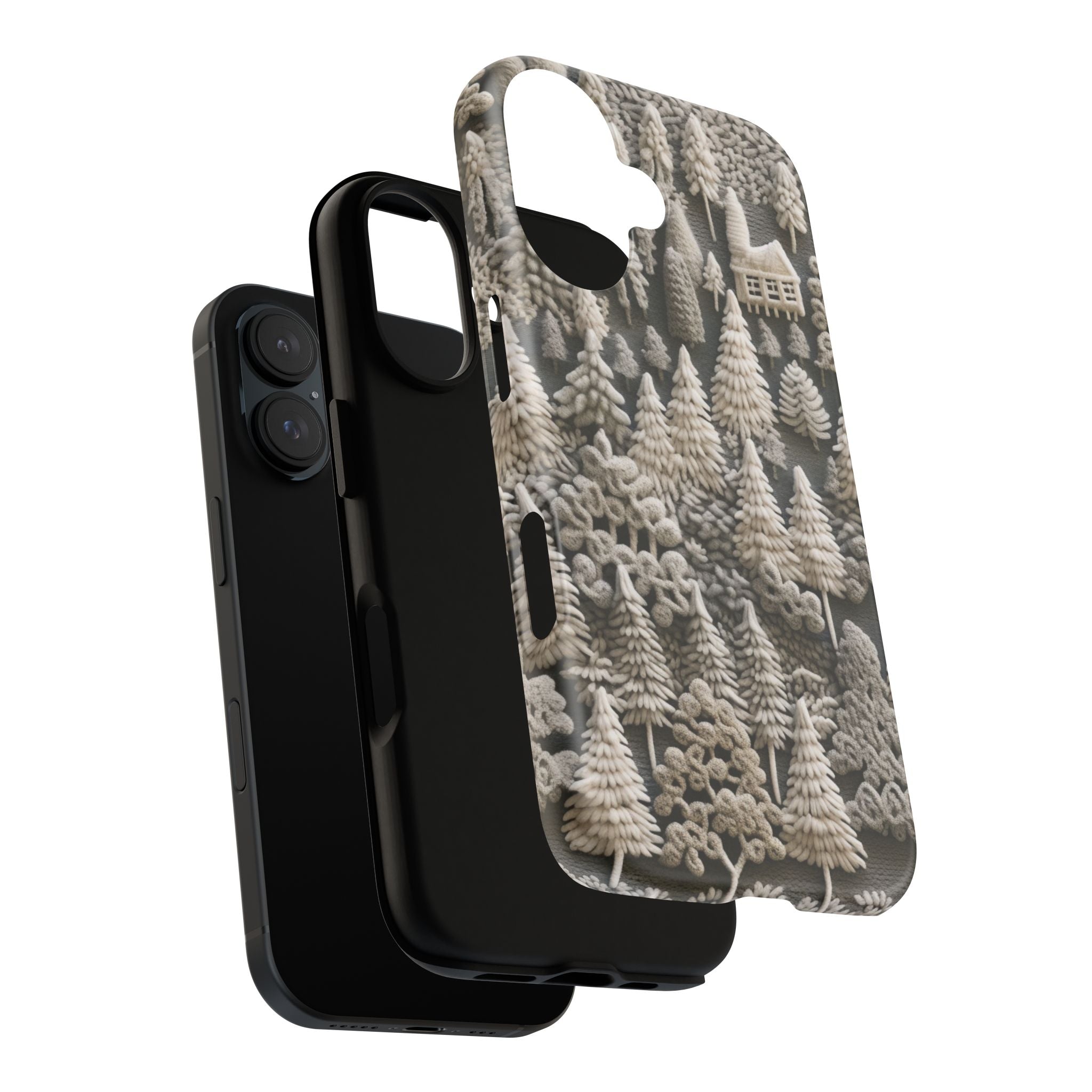The Frozen Forest, Phone Cover Tough Case with a 3D knitted effect, Winter Motives, iPhone | Samsung