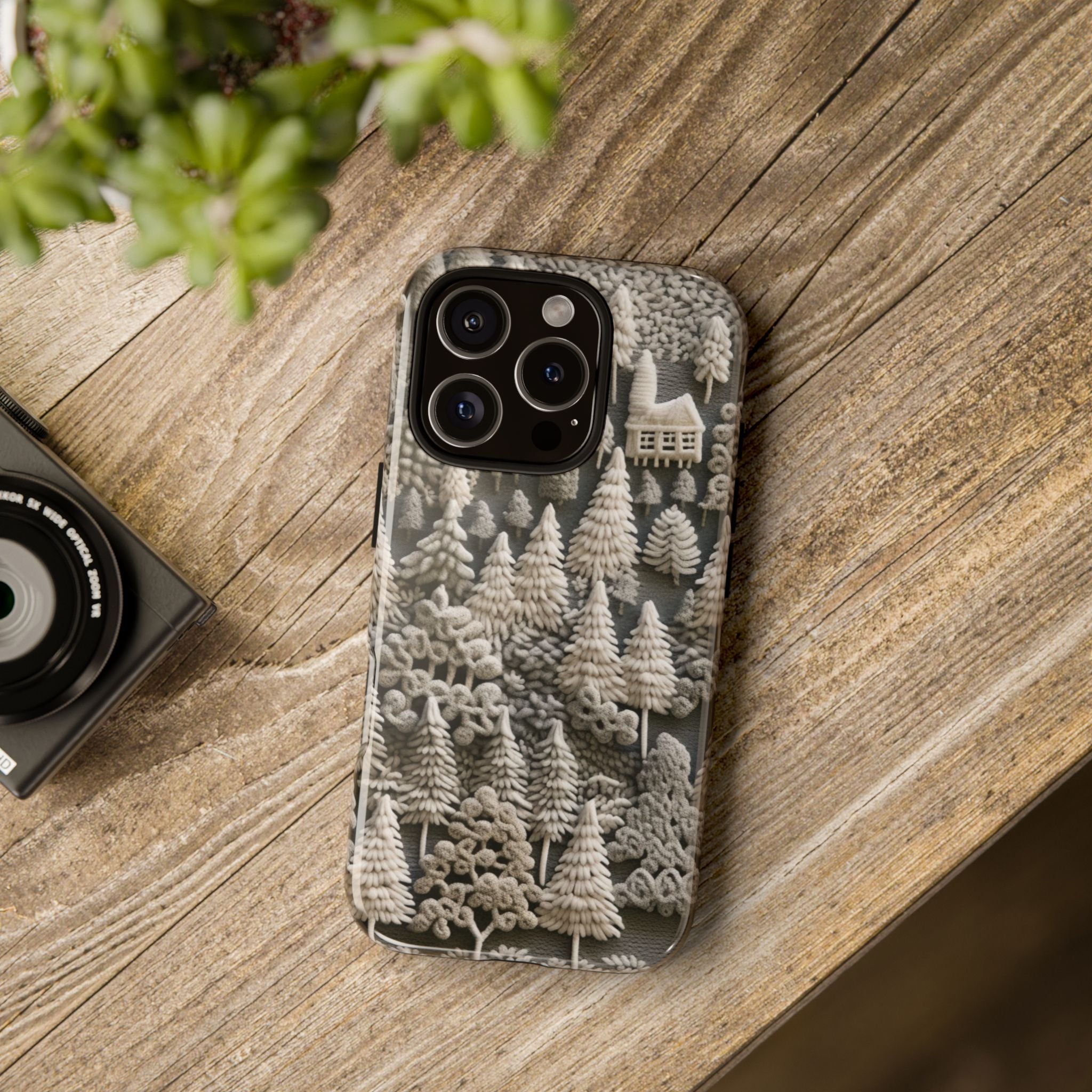 The Frozen Forest, Phone Cover Tough Case with a 3D knitted effect, Winter Motives, iPhone | Samsung