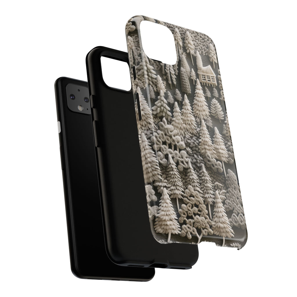 The Frozen Forest, Phone Cover Tough Case with a 3D knitted effect, Winter Motives, iPhone | Samsung