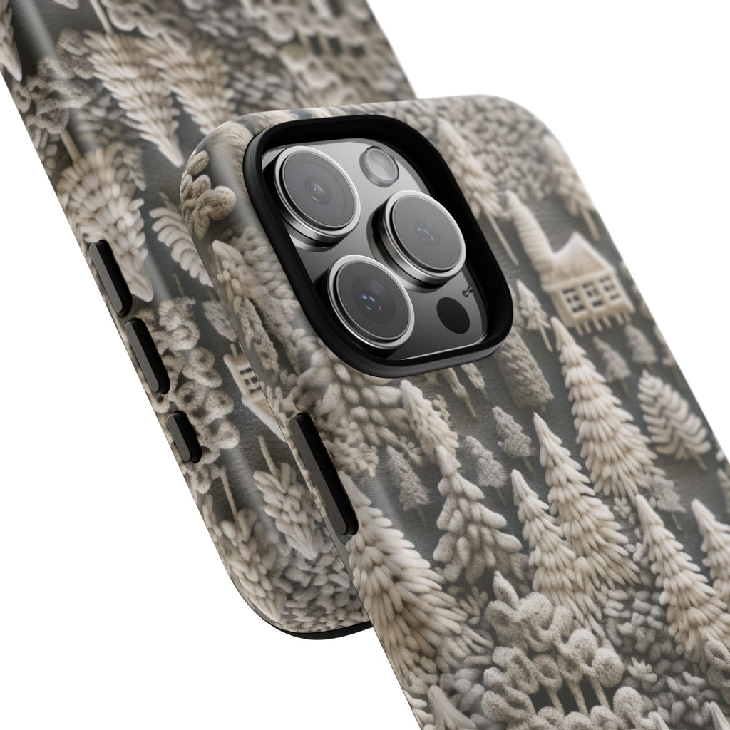 The Frozen Forest, Phone Cover Tough Case with a 3D knitted effect, Winter Motives, iPhone | Samsung