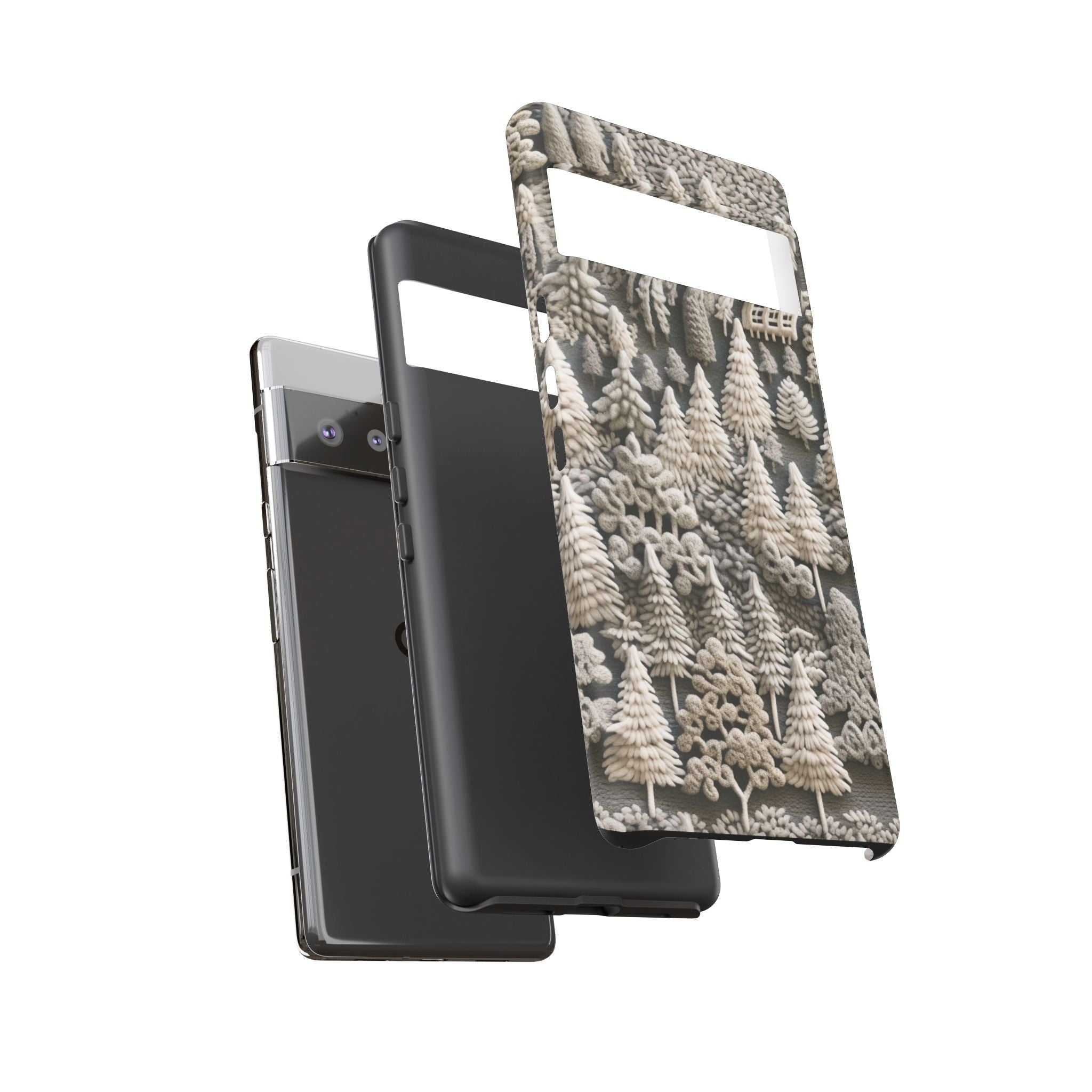The Frozen Forest, Phone Cover Tough Case with a 3D knitted effect, Winter Motives, iPhone | Samsung