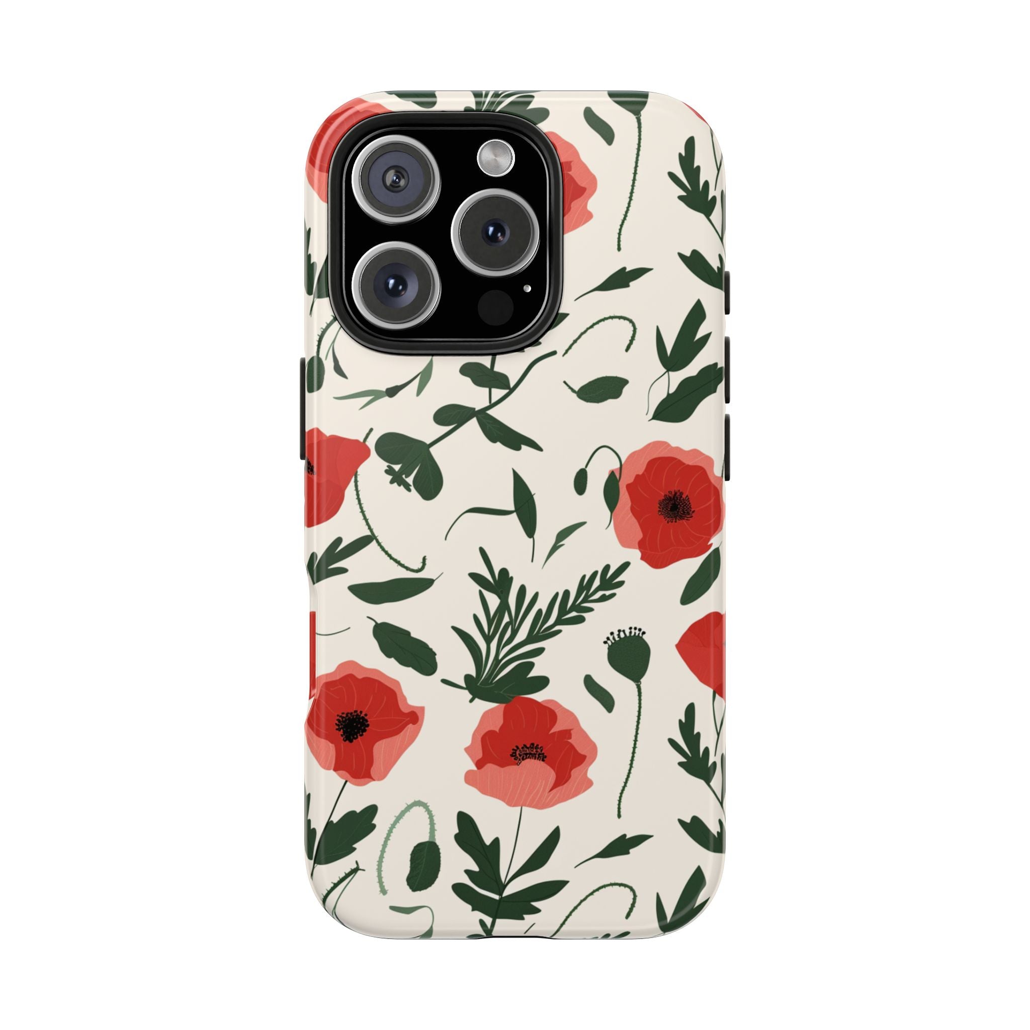 Cute Poppies, Strong Protection for iPhone and Samsung