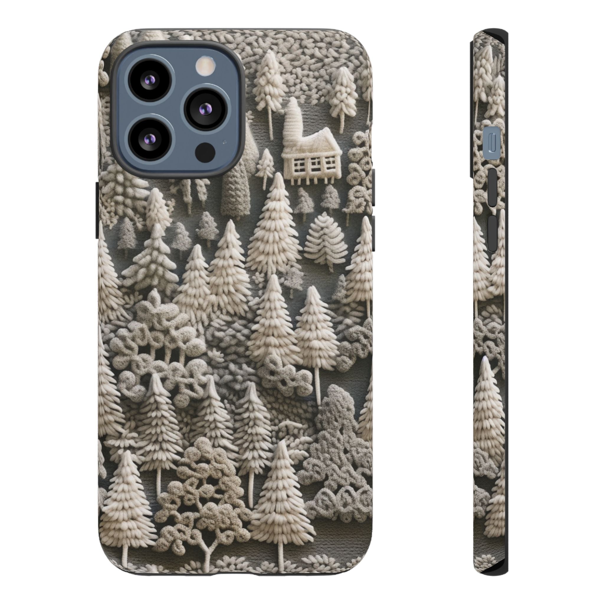The Frozen Forest, Phone Cover Tough Case with a 3D knitted effect, Winter Motives, iPhone | Samsung