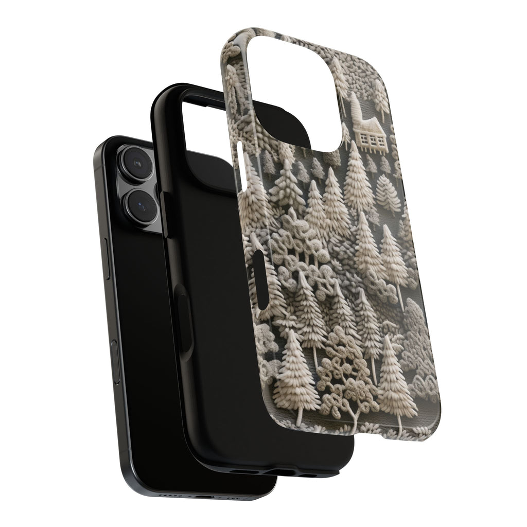 The Frozen Forest, Phone Cover Tough Case with a 3D knitted effect, Winter Motives, iPhone | Samsung