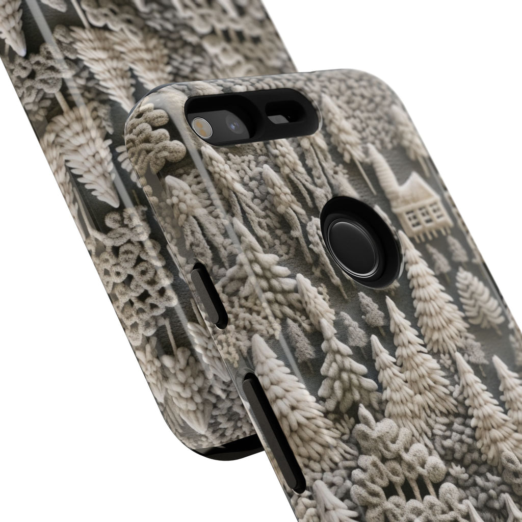 The Frozen Forest, Phone Cover Tough Case with a 3D knitted effect, Winter Motives, iPhone | Samsung