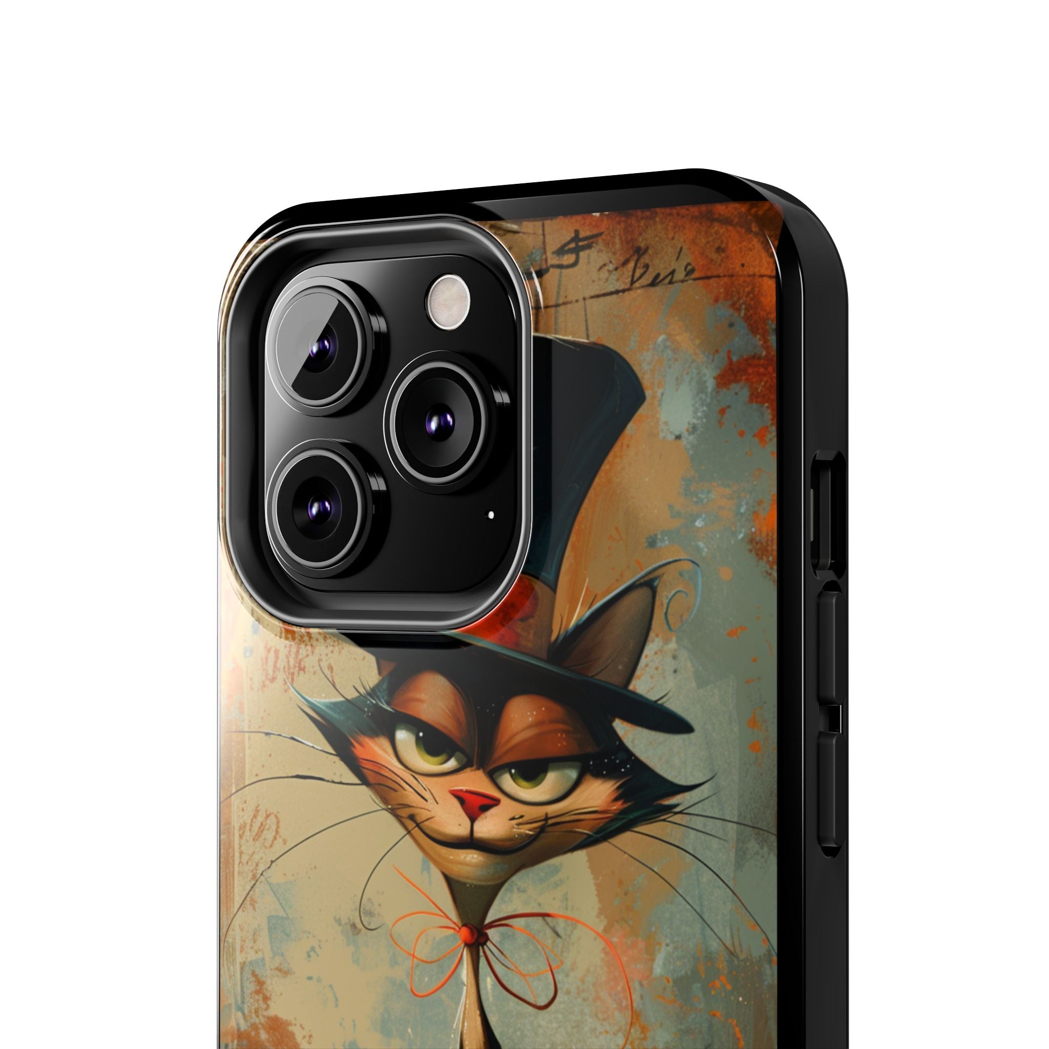 A Black Hat Cat Phone Cover Tough Case, iPhone and Samsung