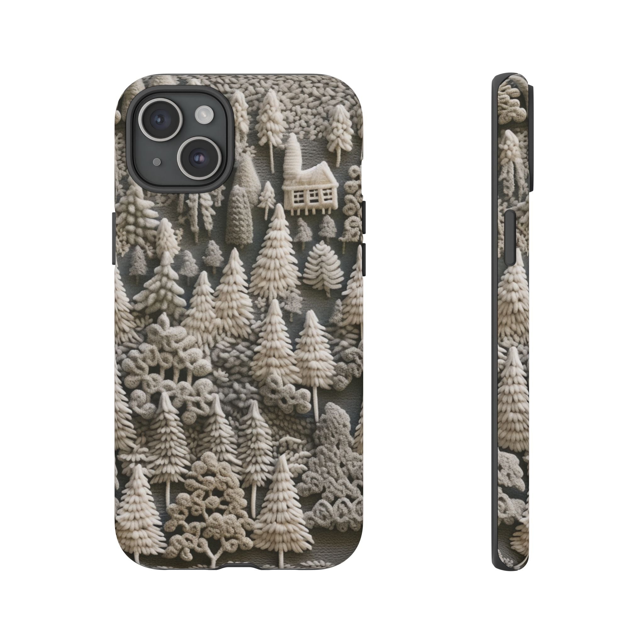 The Frozen Forest, Phone Cover Tough Case with a 3D knitted effect, Winter Motives, iPhone | Samsung