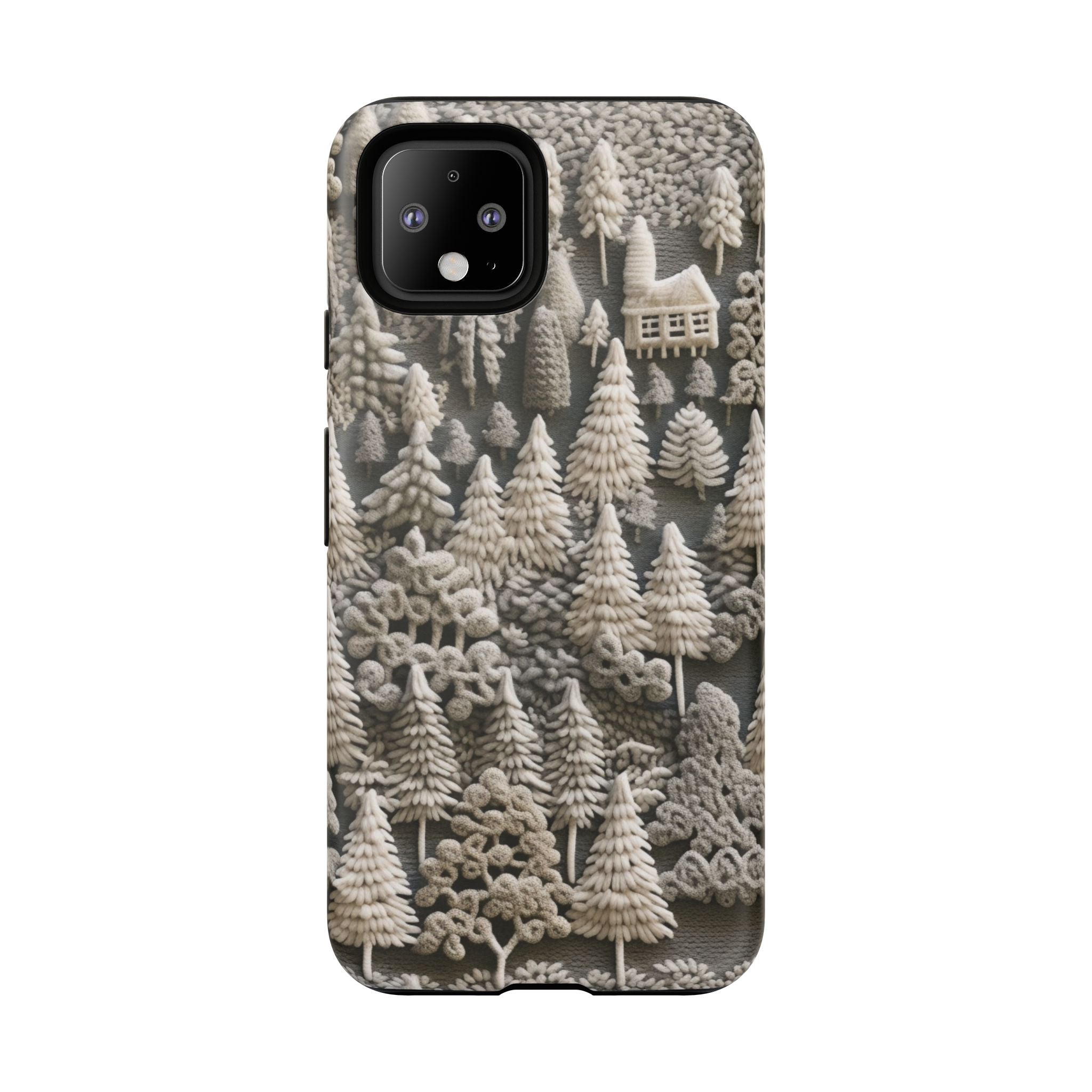 The Frozen Forest, Phone Cover Tough Case with a 3D knitted effect, Winter Motives, iPhone | Samsung