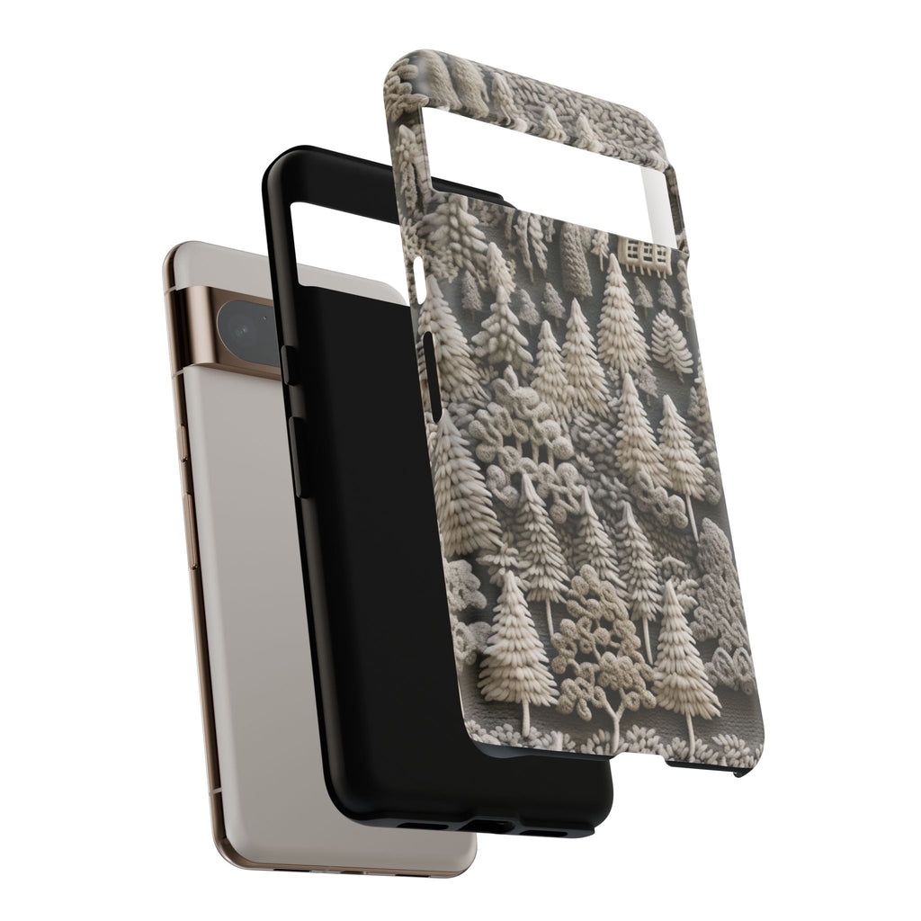 The Frozen Forest, Phone Cover Tough Case with a 3D knitted effect, Winter Motives, iPhone | Samsung